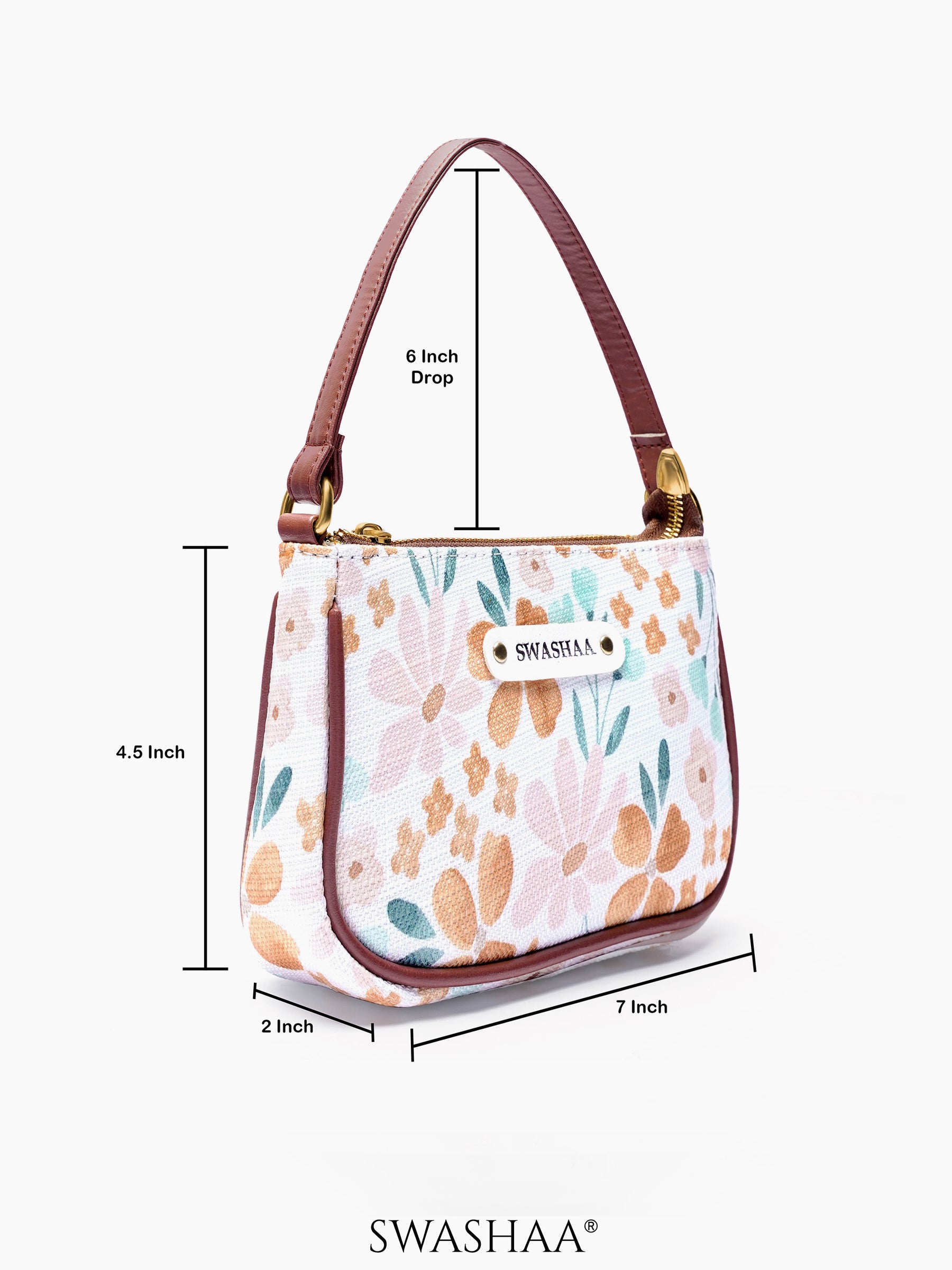 Aster Petal Print Women's Mini Shoulder Bag