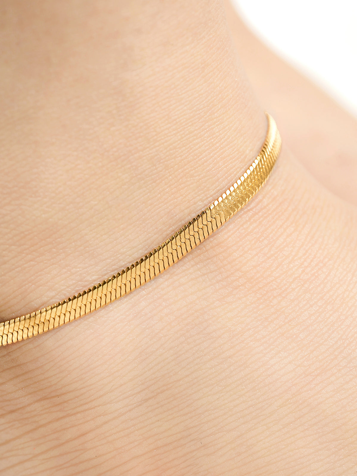 Aanya Sleek Herringbone Chain 18K Gold Plated Women's Anklet
