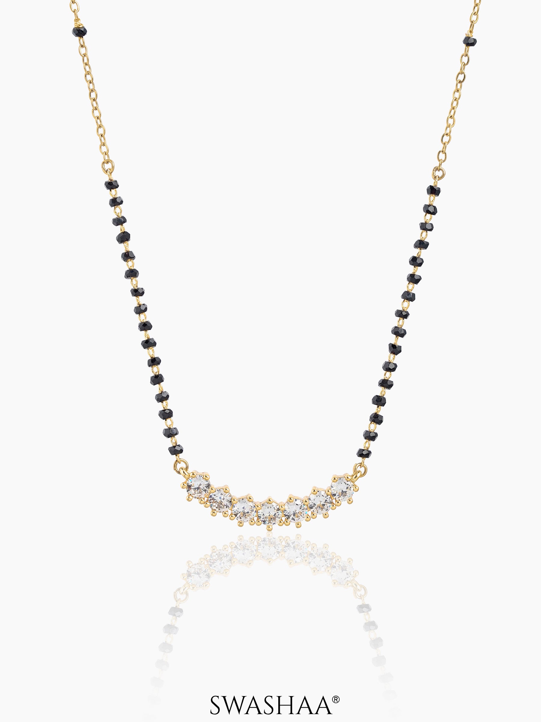 Aarna Sparkling Diamond 14K Gold Plated Mangalsutra