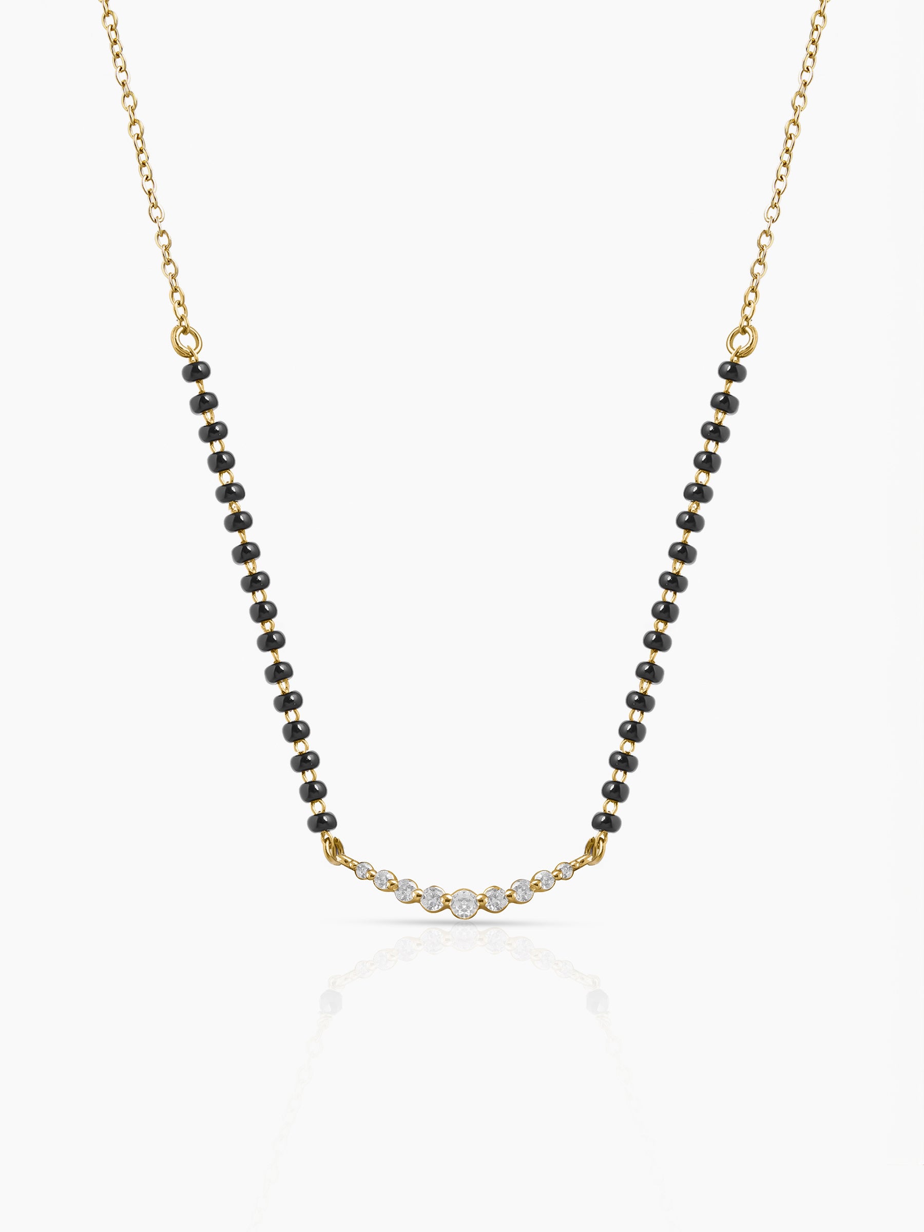 Aarunya Diamond Bar 18K Gold Plated Mangalsutra