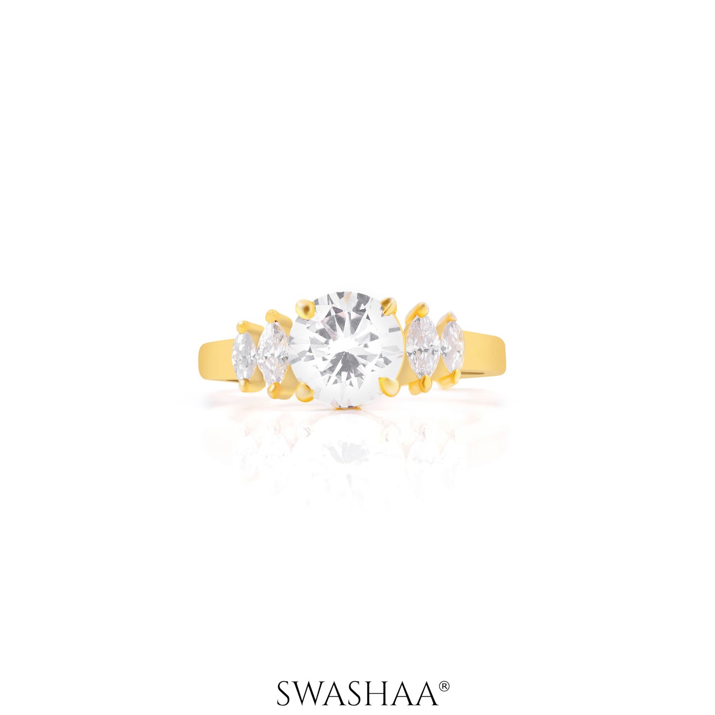 Aas Solitaire 18K Gold Plated Ring