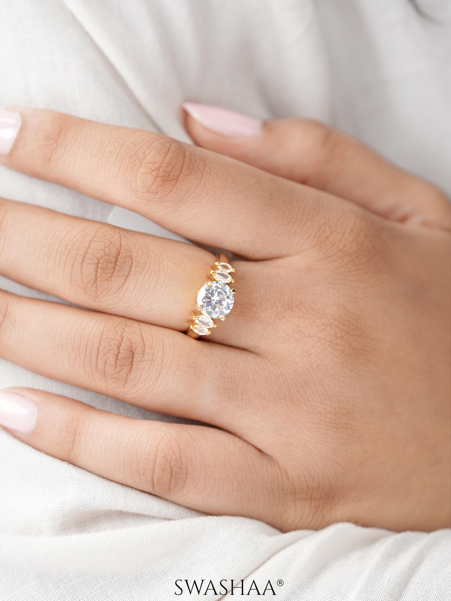 Aas Solitaire 18K Gold Plated Ring