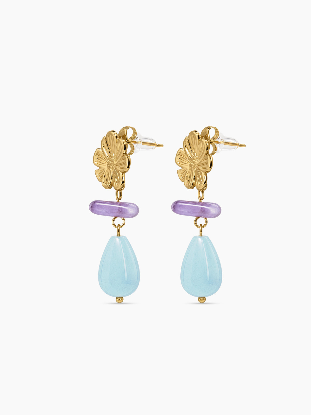 Adrika Natural Stone 18K Gold Plated Women's Dangling Earrings