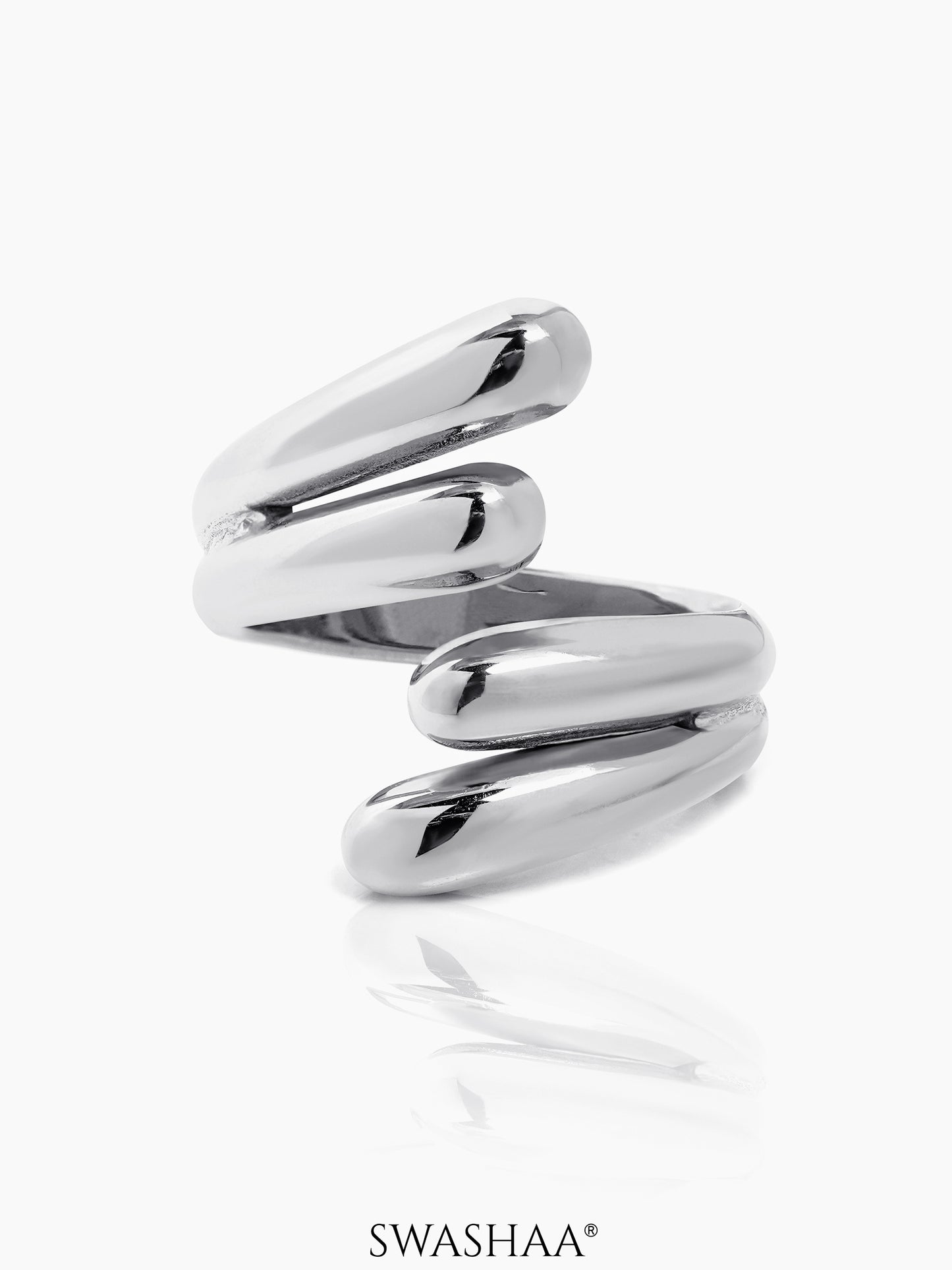 Aella Fluid Spiral Wrap Silver Ring