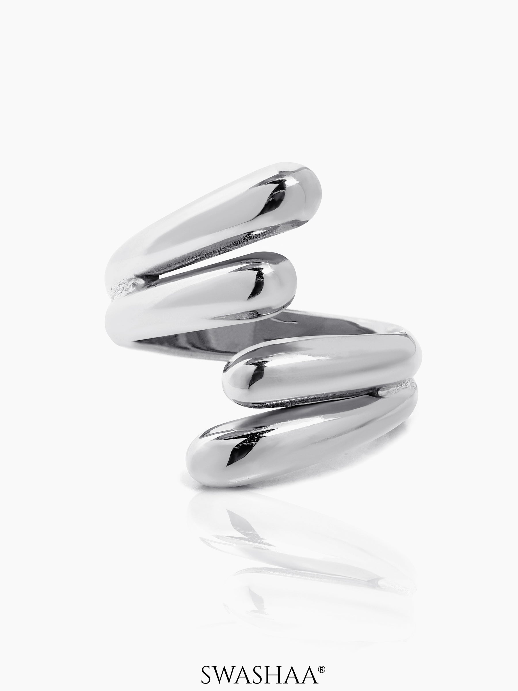 Aella Fluid Spiral Wrap Silver Ring