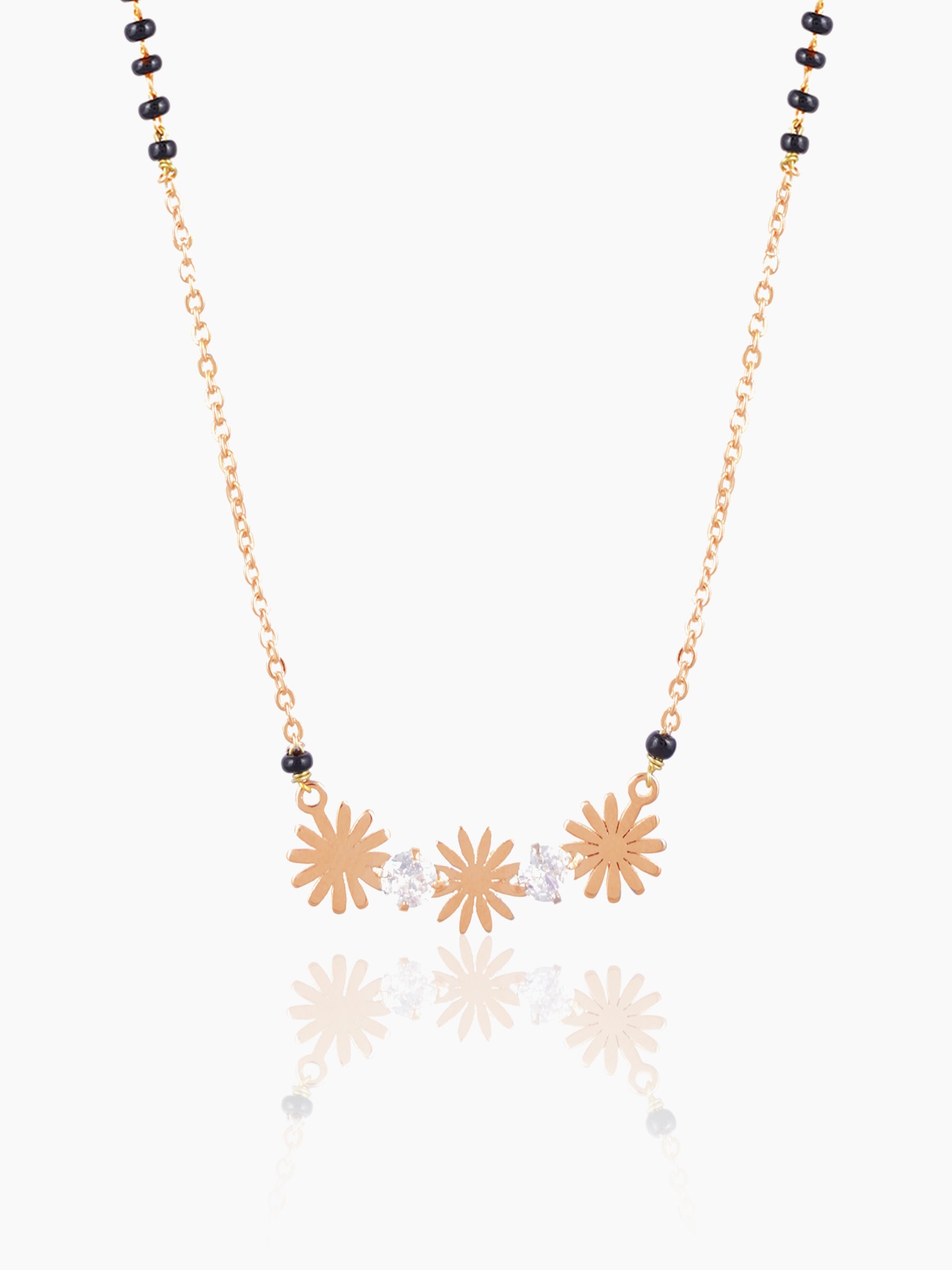Ahaya Floral Discs Rosegold Plated Mangalsutra