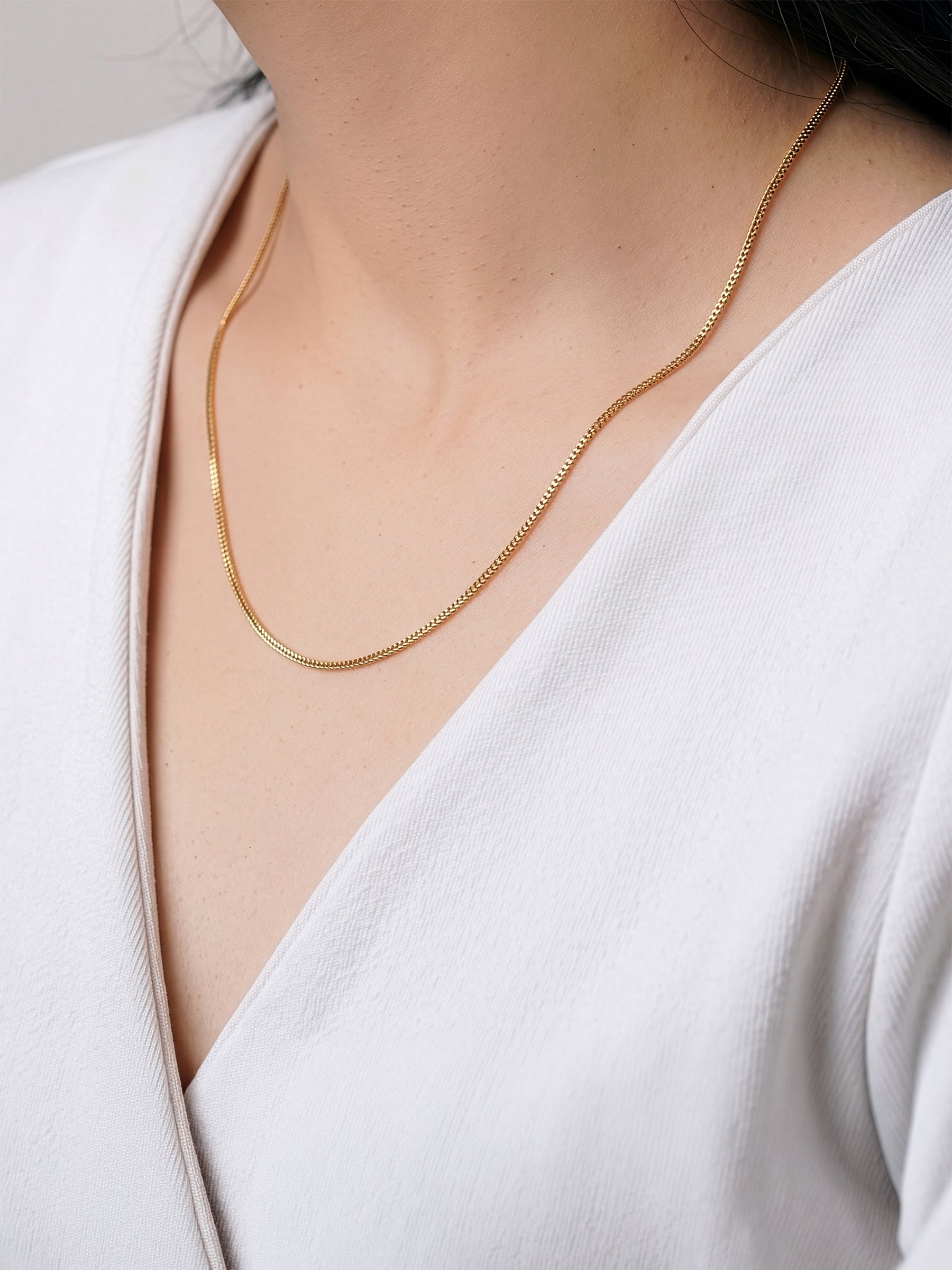 Airo Minimal Classic Structured Design 18k Gold Plated Women's Chain