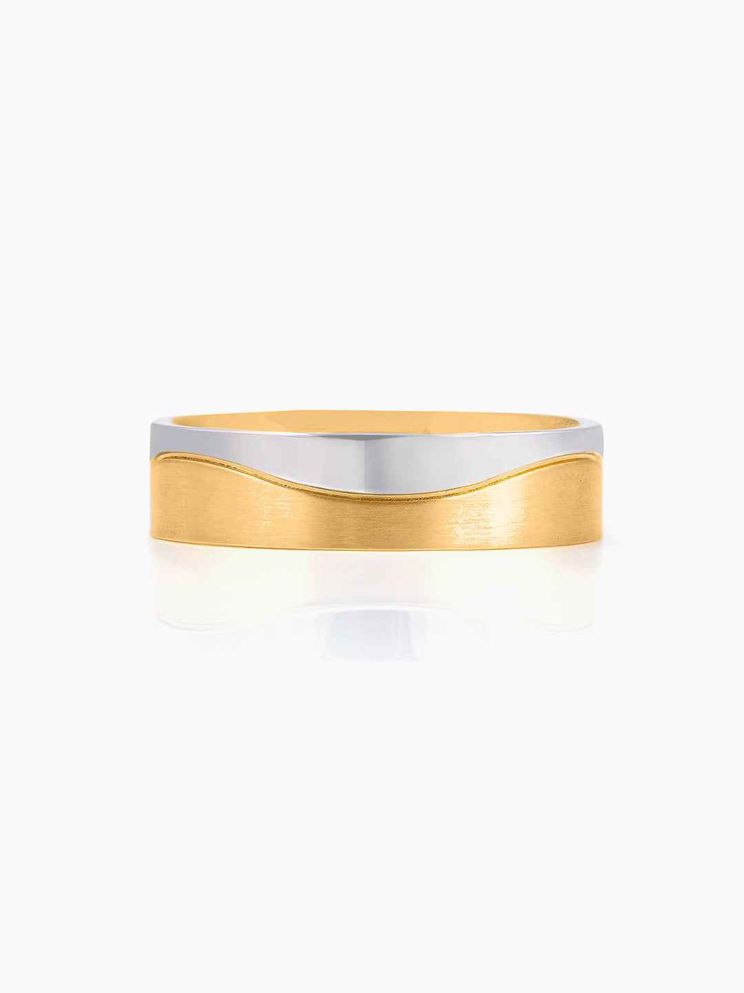 Alaric Two Tone Gold Silver Wavy Band Men's Ring