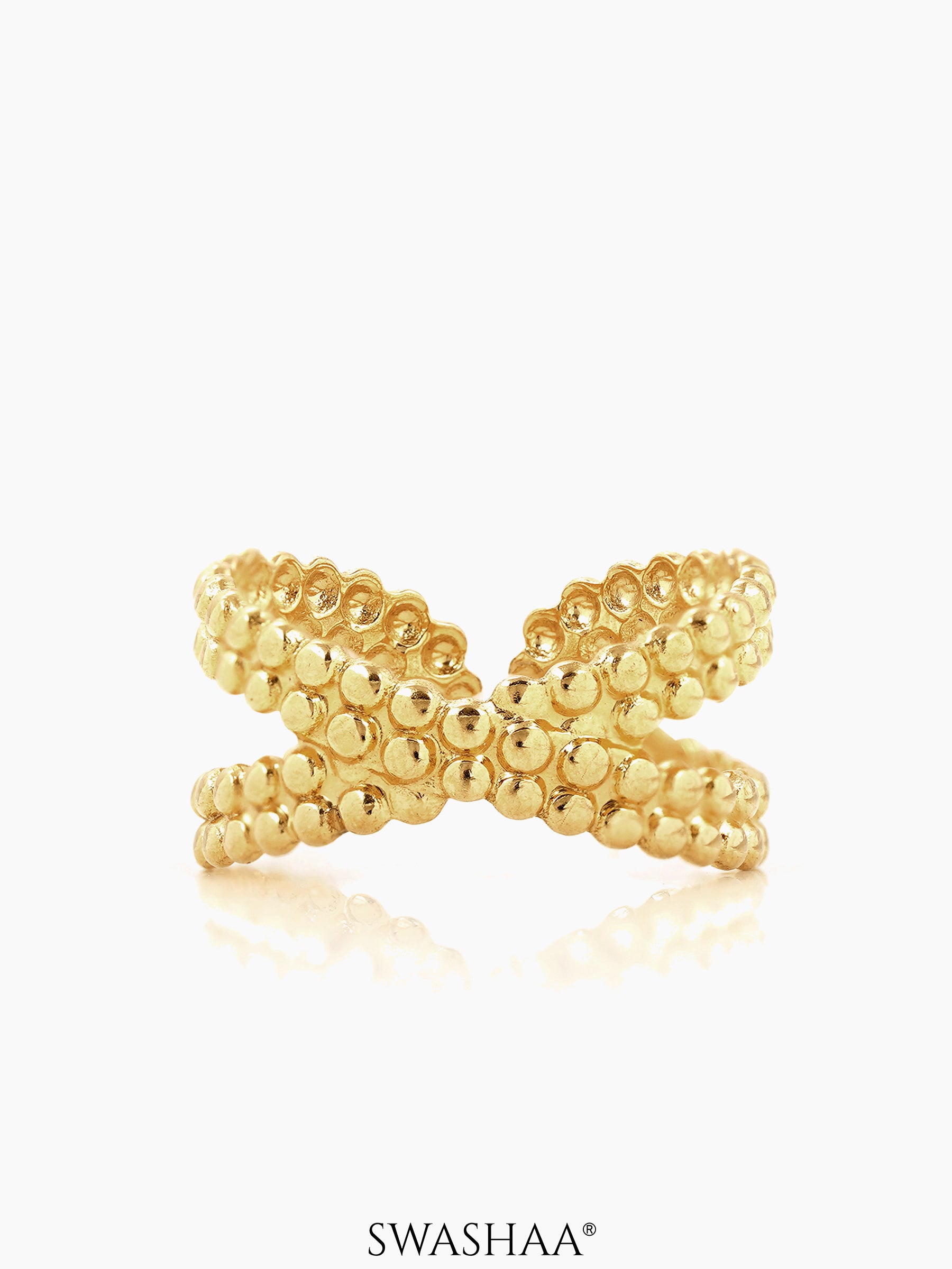 Aldina Bubble Textured 18K Gold Plated Ring
