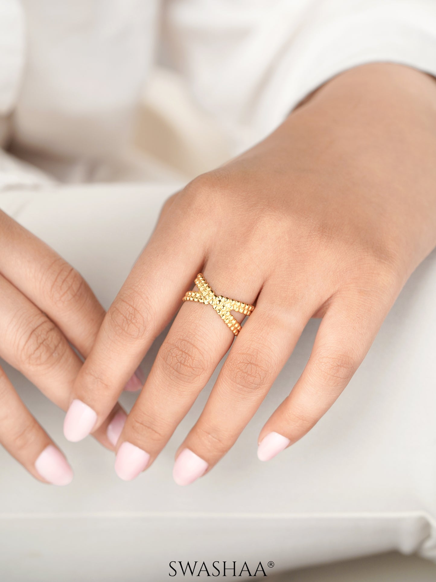 Aldina Bubble Textured 18K Gold Plated Ring