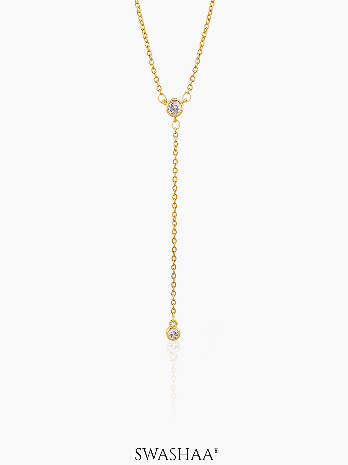 Aleeia Solitaire Drop 18K Gold Plated Necklace