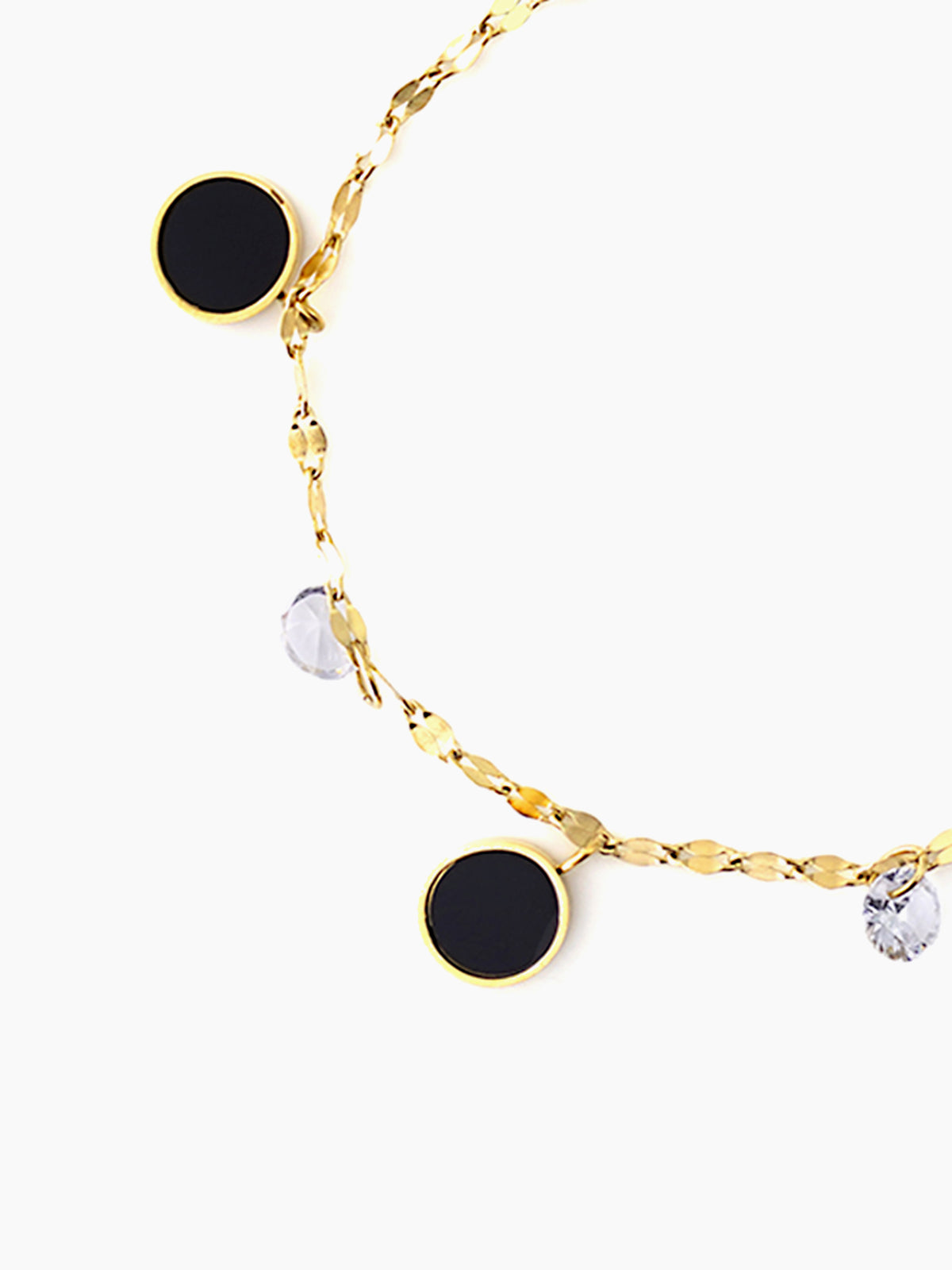 Alexis Black Charms 18K Gold Plated Women's Anklet