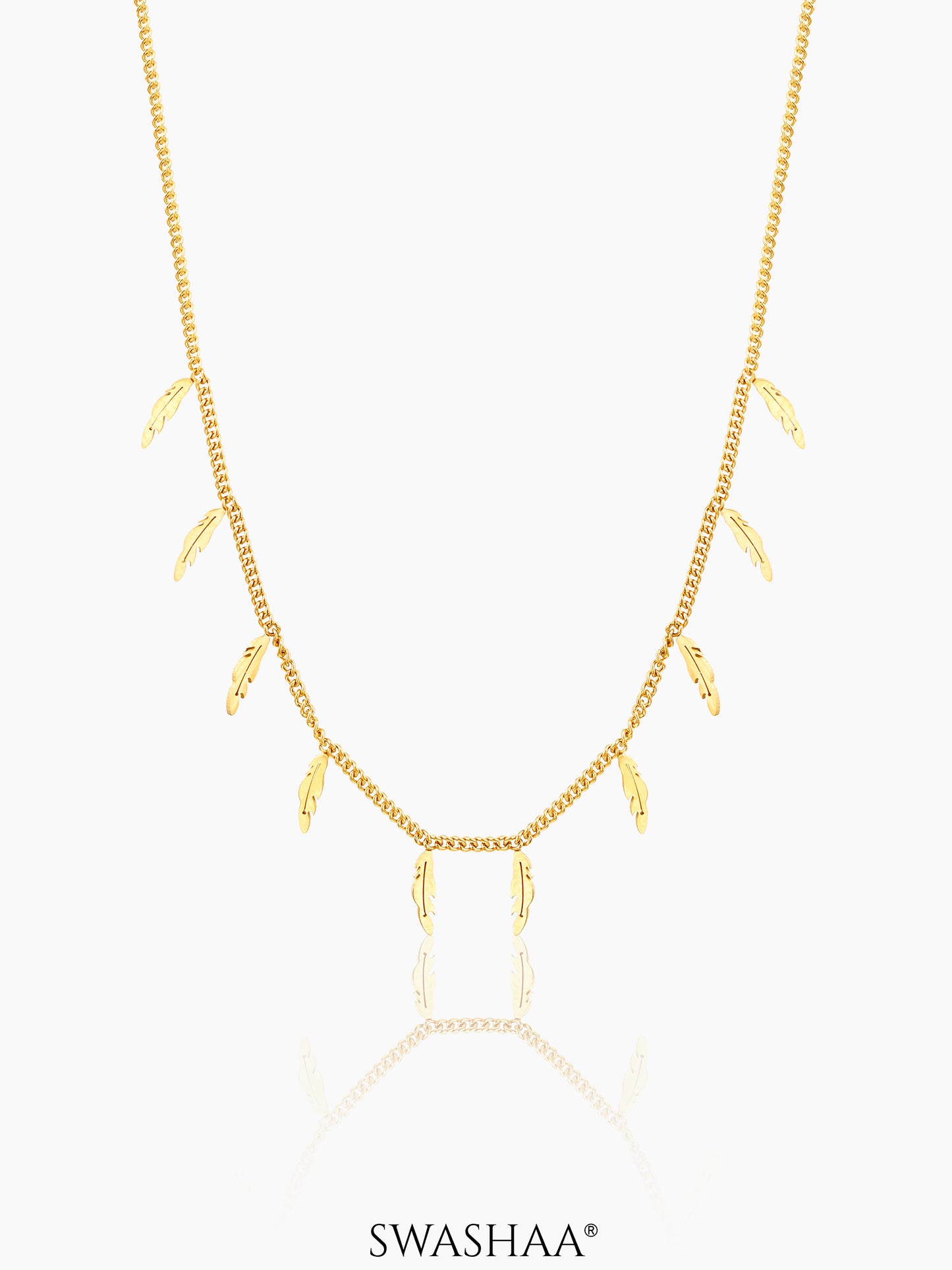 Alina Plume Feather 18K Gold Plated Choker