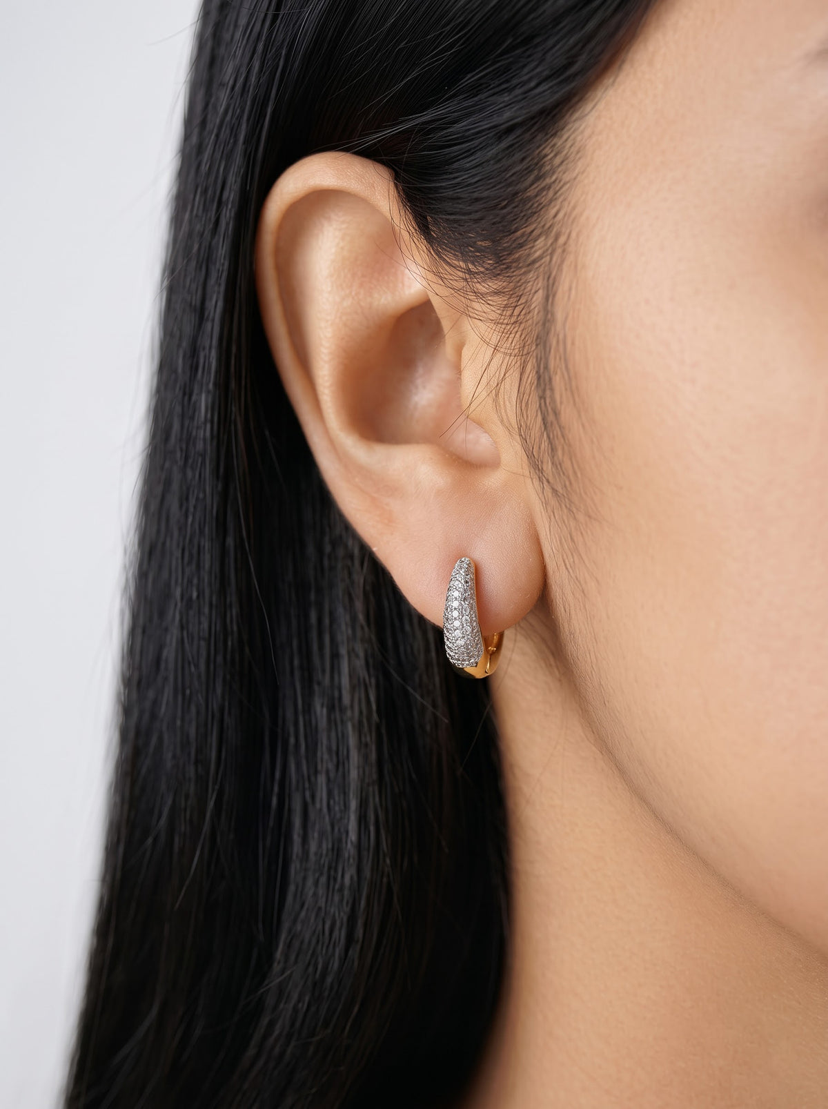 Alisora Diamond 18K Gold Plated Women's Hoop Earrings