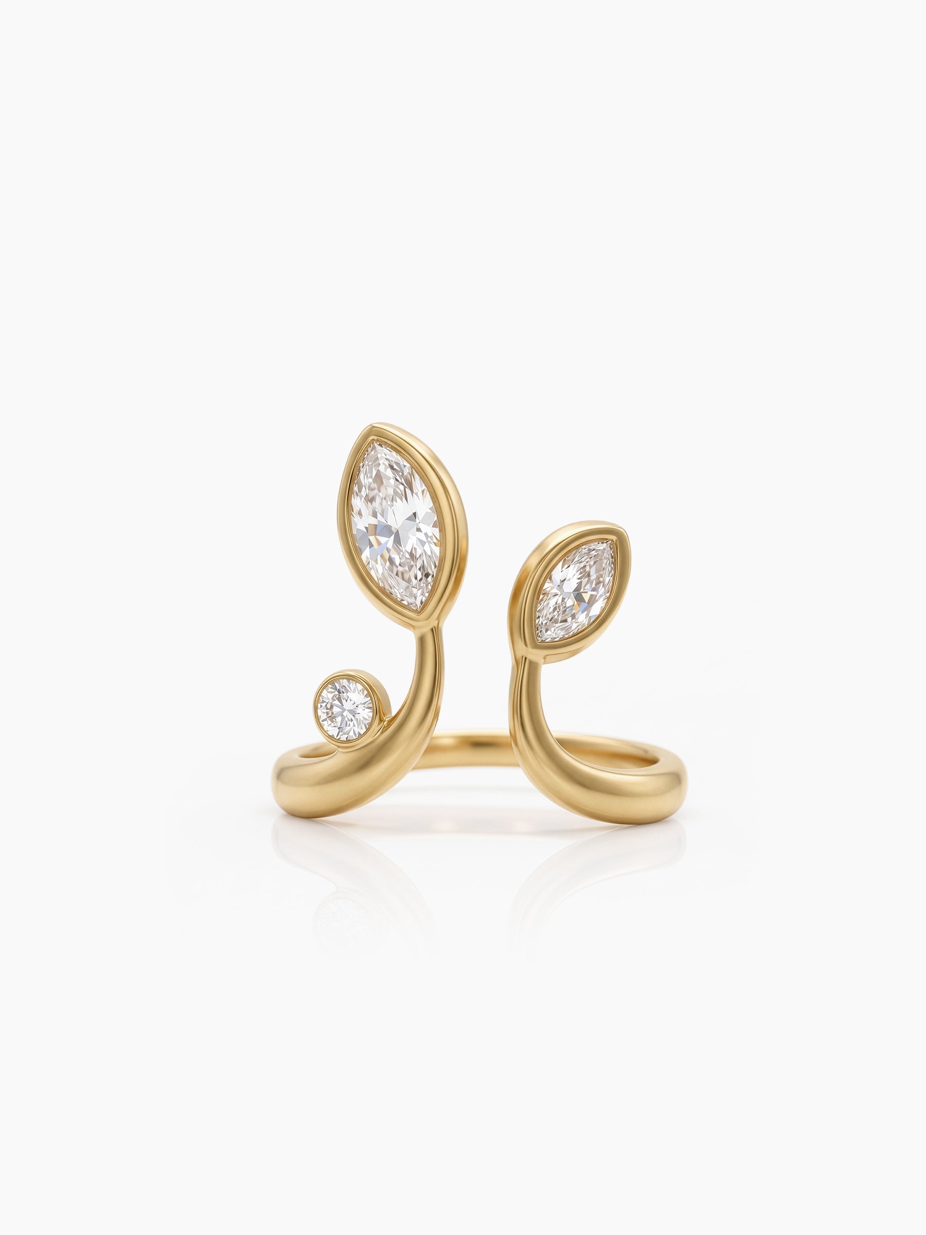 Amelora Solitaire Diamond 18K Gold Plated Women's Ring