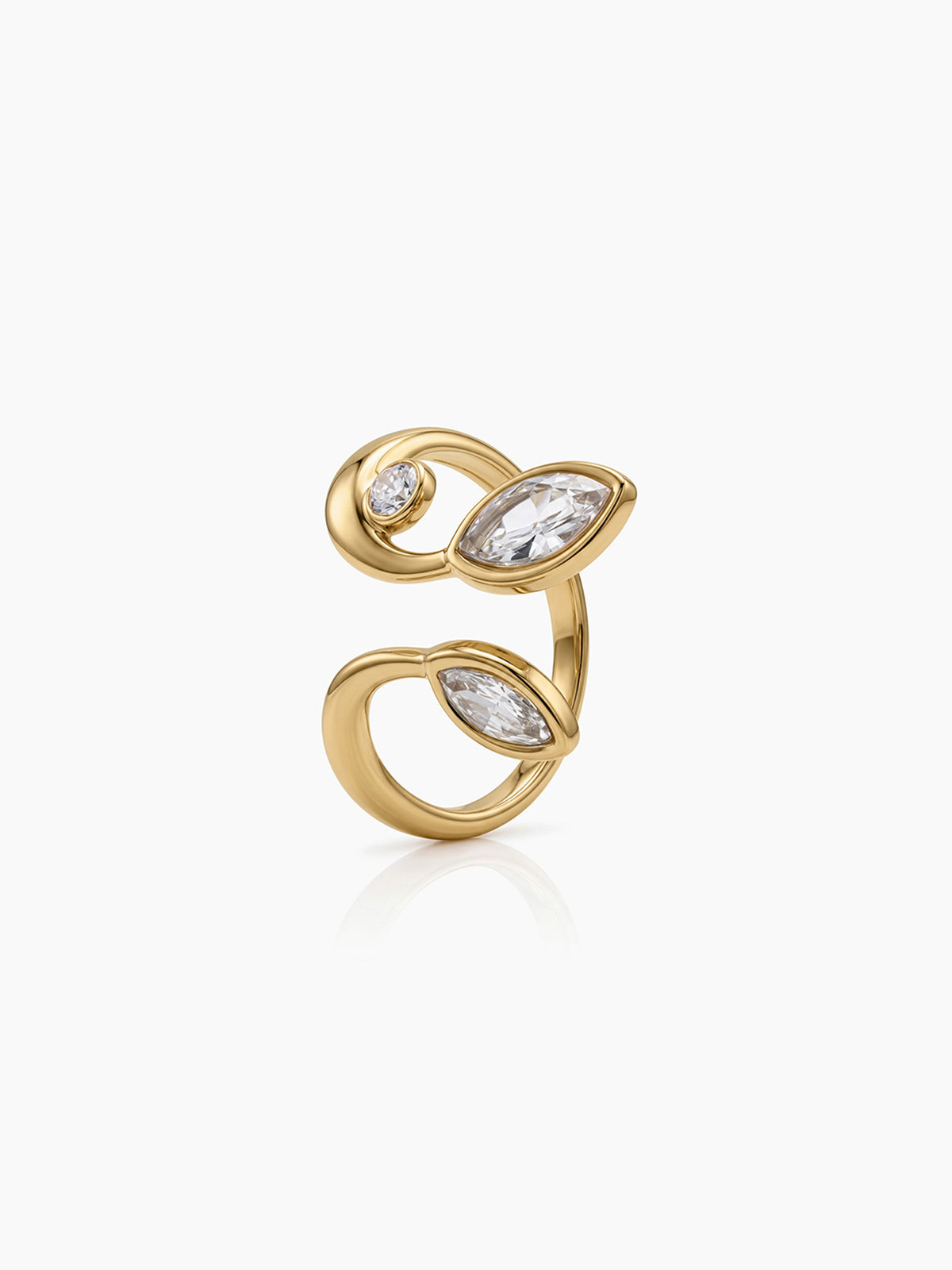 Amelora Solitaire Diamond 18K Gold Plated Women's Ring