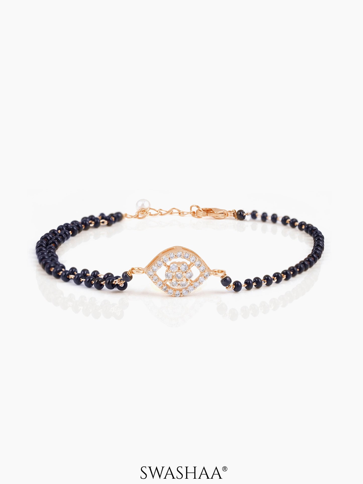 Amine Rosegold Plated Mangalsutra Bracelet