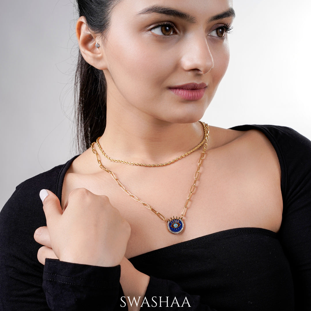 Amon Eye 18K Gold Plated Necklace - Swashaa