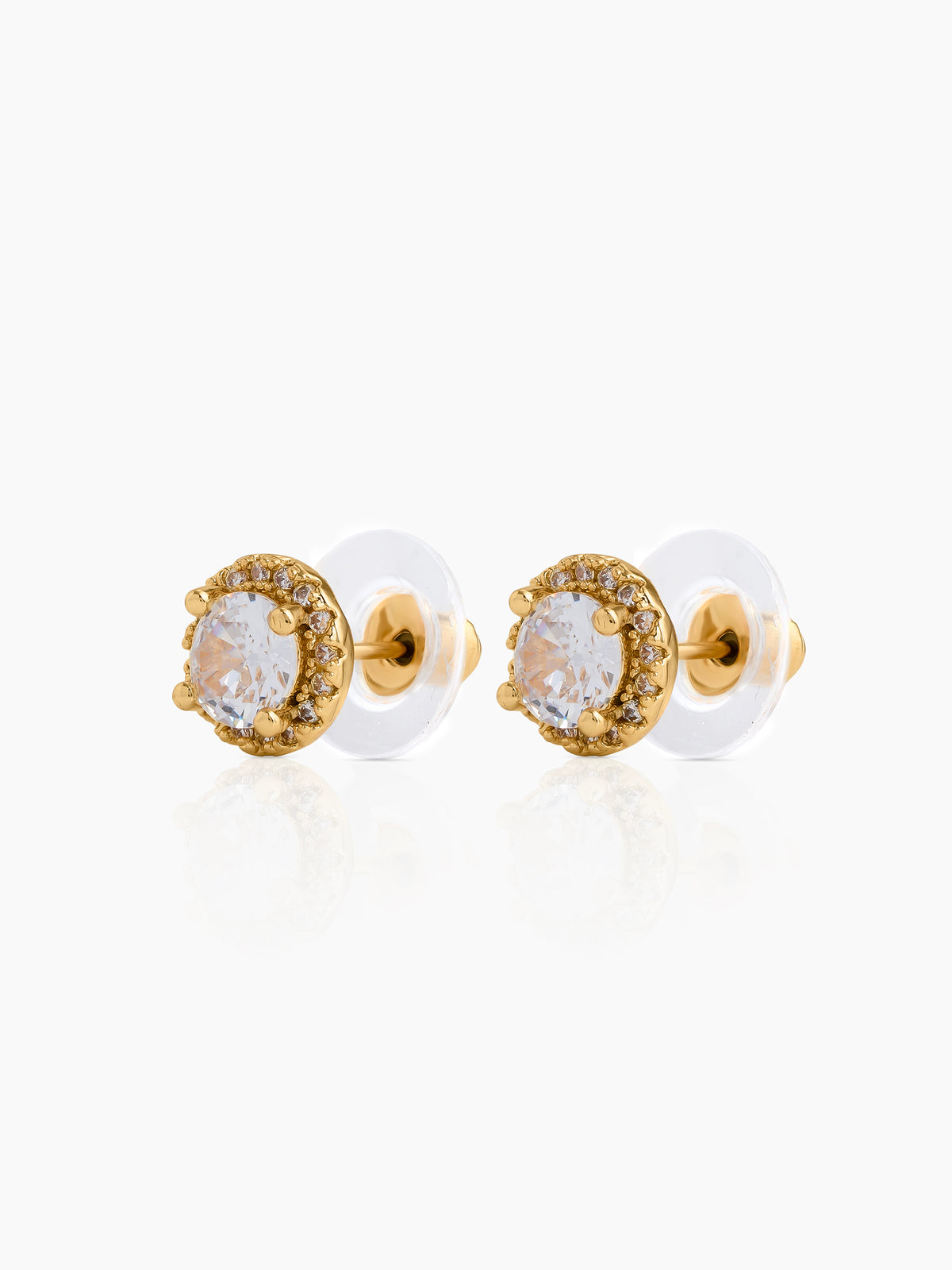 Amos Solitaire 18K Gold Plated Men's Earrings