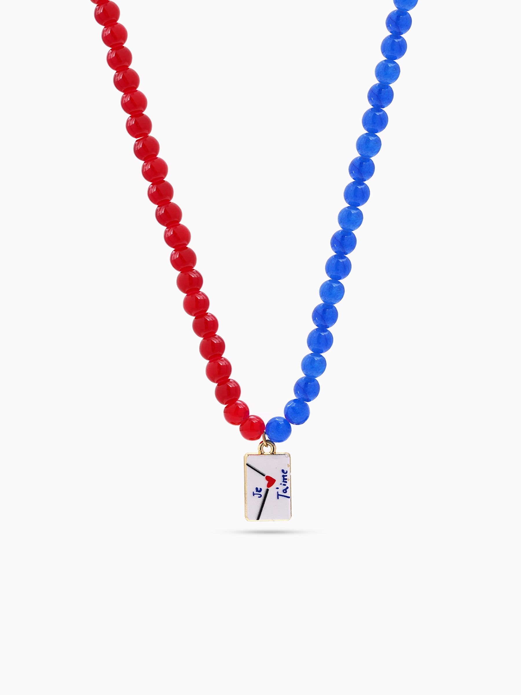 Amour Red Blue Women’s Beaded Necklace