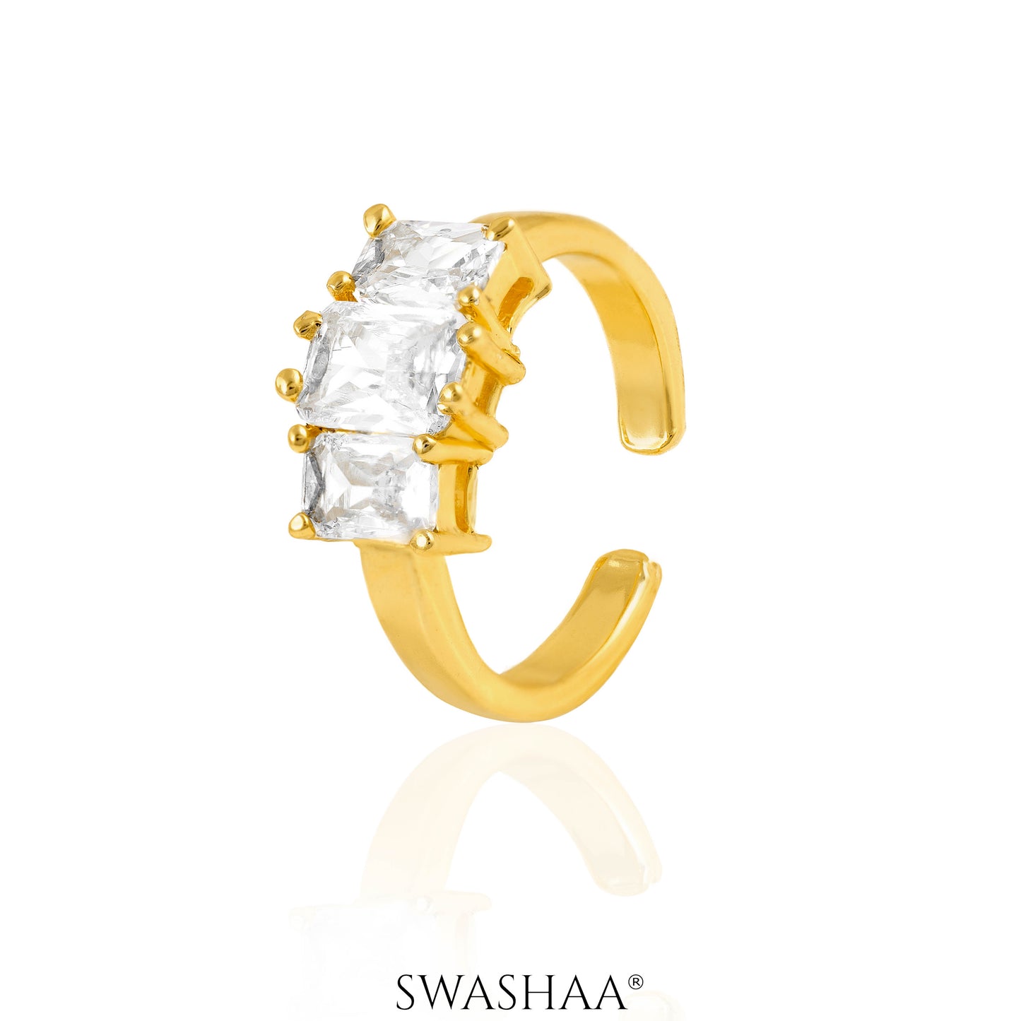 Amulya Solitaire 18K Gold Plated Ring