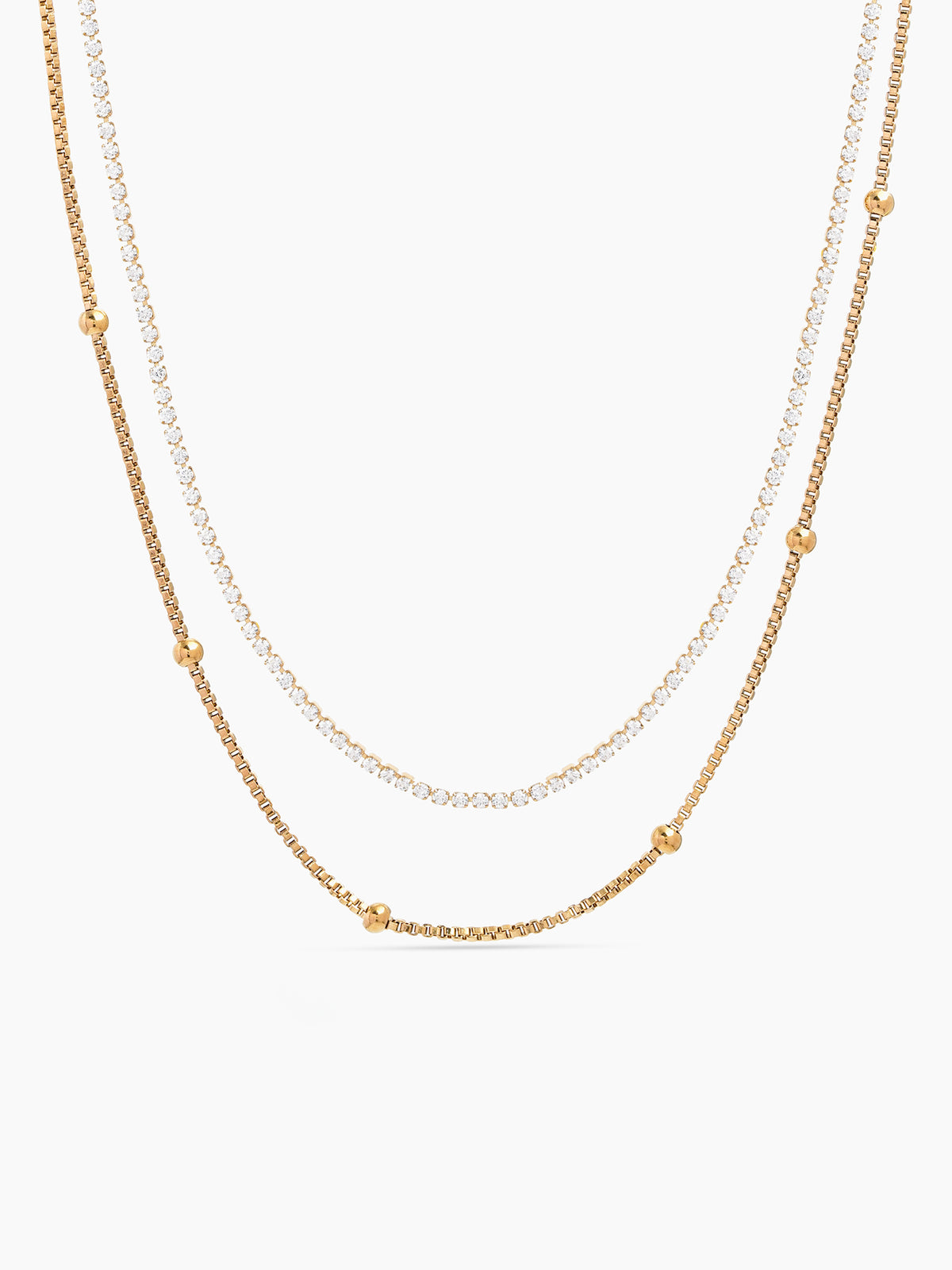 Analeia Diamond 18K Gold Plated Women's Layered Necklace
