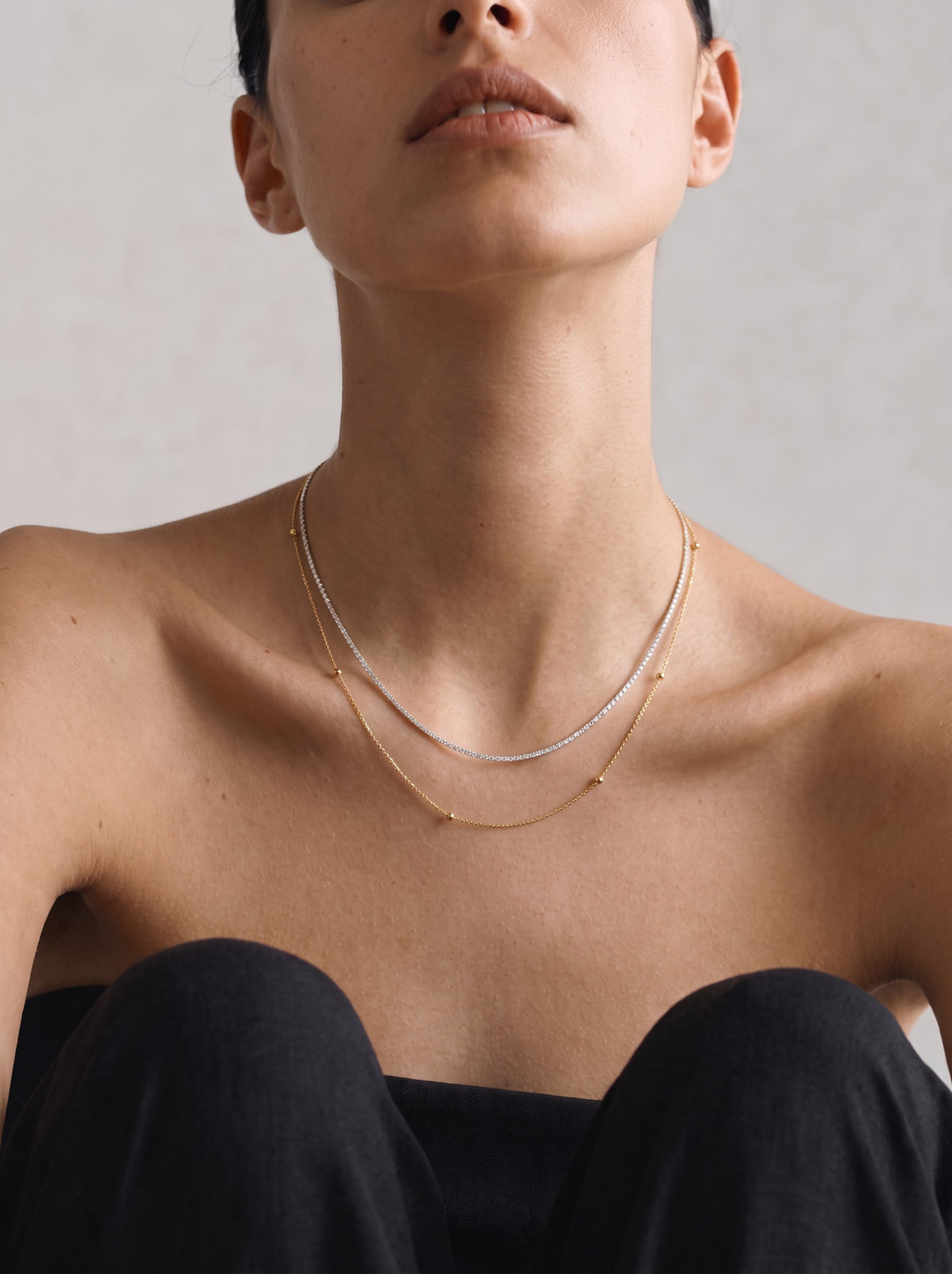 Analeia Diamond 18K Gold Plated Women's Layered Necklace
