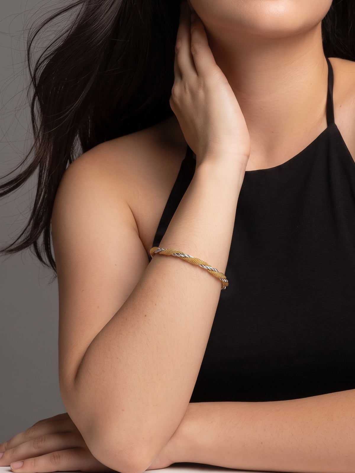 Anori 18K Gold Plated Two Tone Loose Chain Bracelet