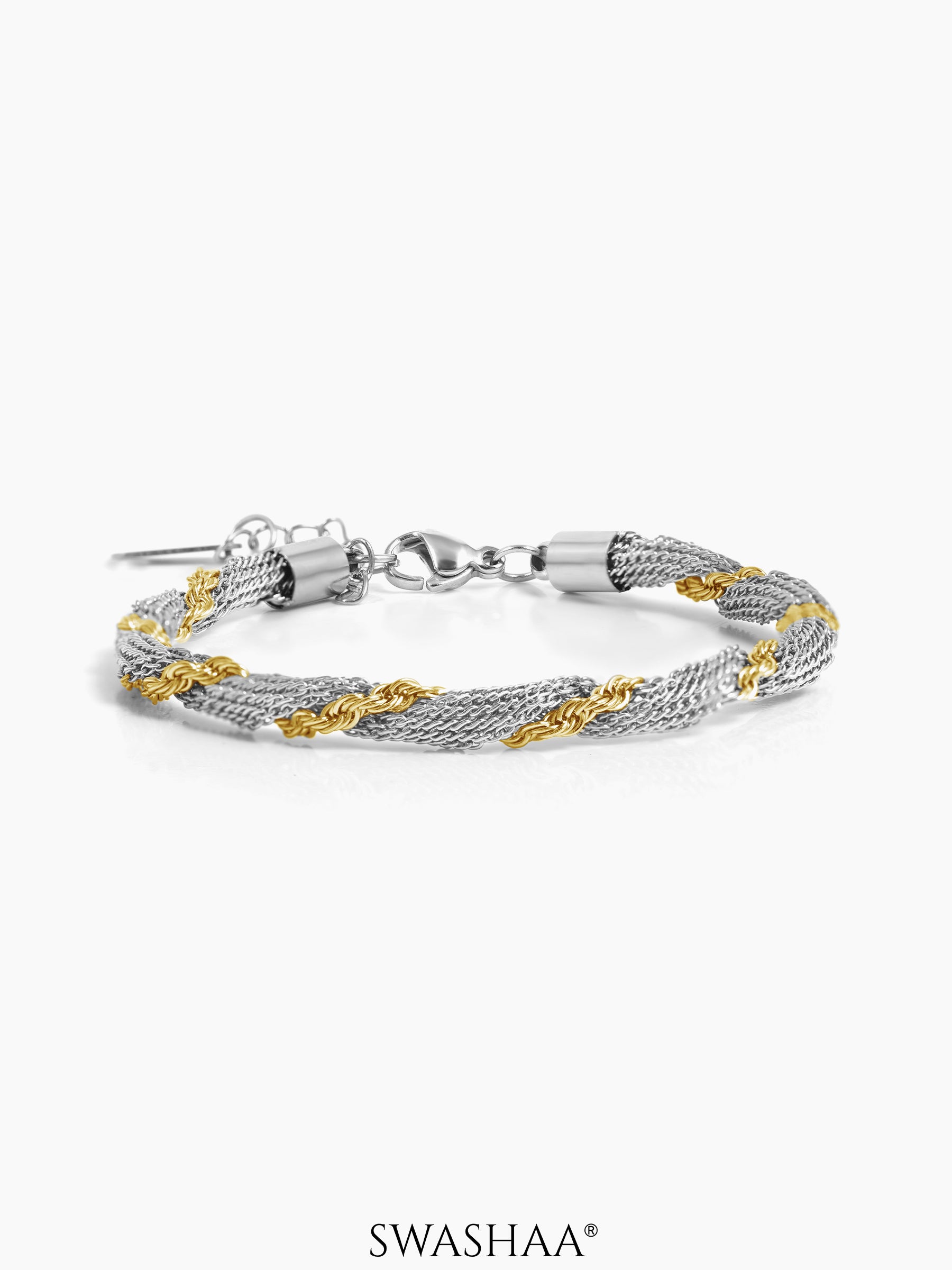Anori Silver Two Tone Loose Chain Bracelet
