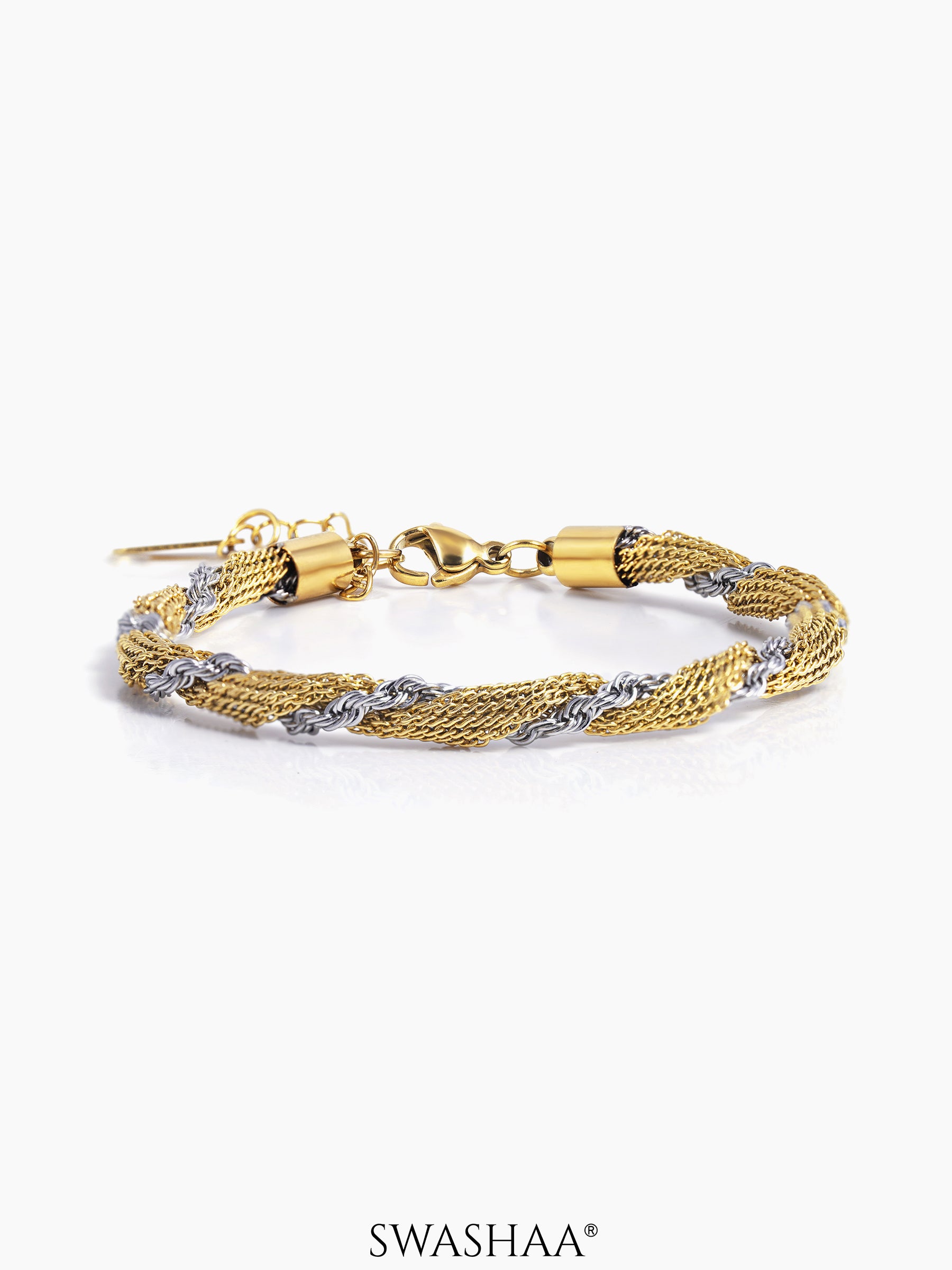 Anori 18K Gold Plated Two Tone Loose Chain Bracelet