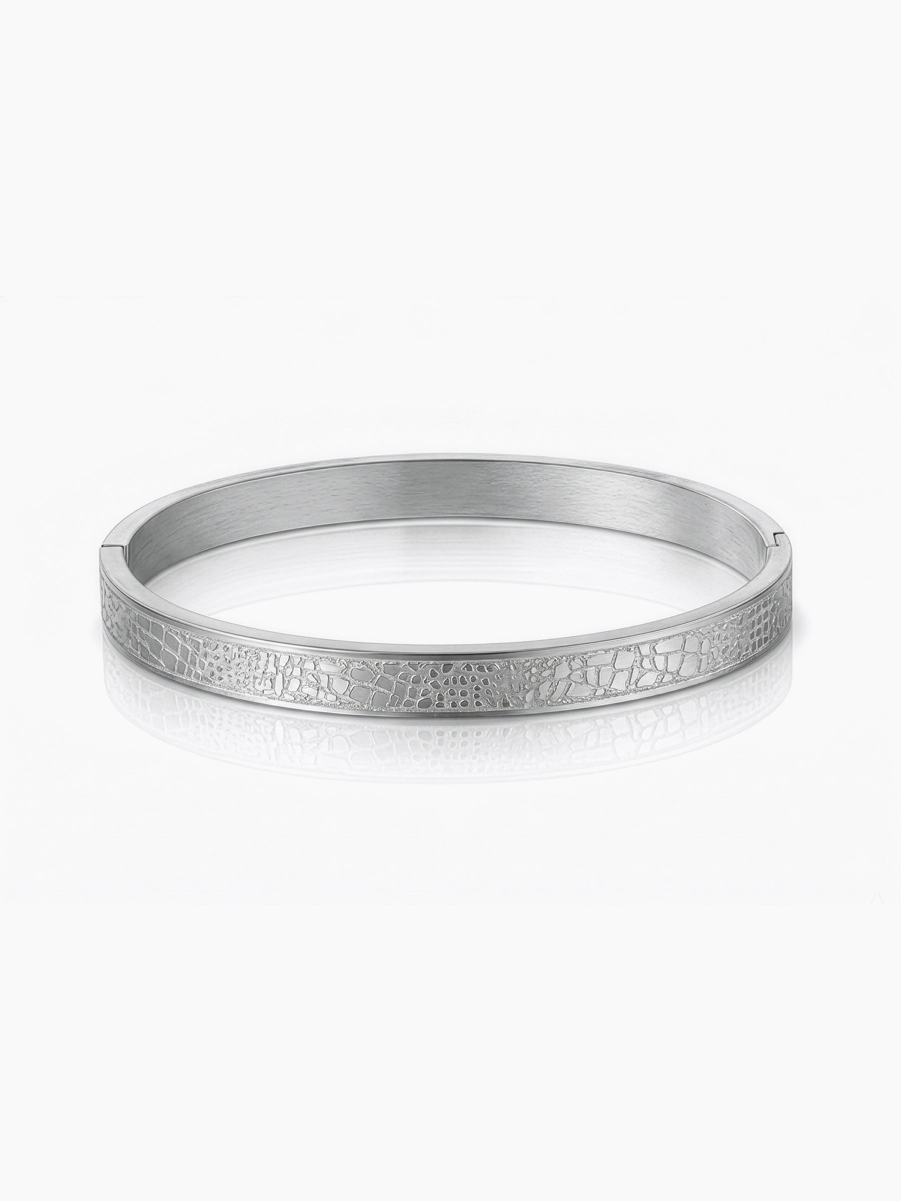 Anthony Minimal Textured Silver Bracelet