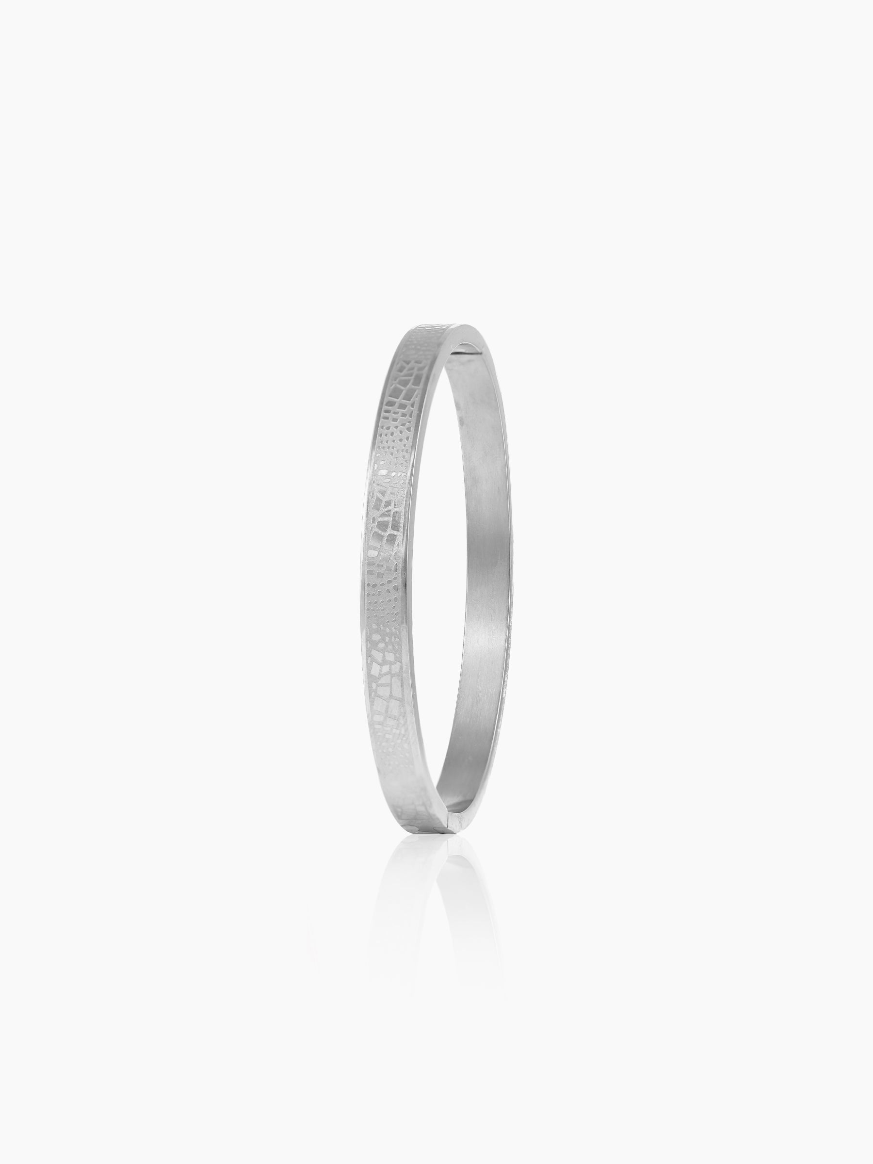Anthony Minimal Textured Silver Bracelet