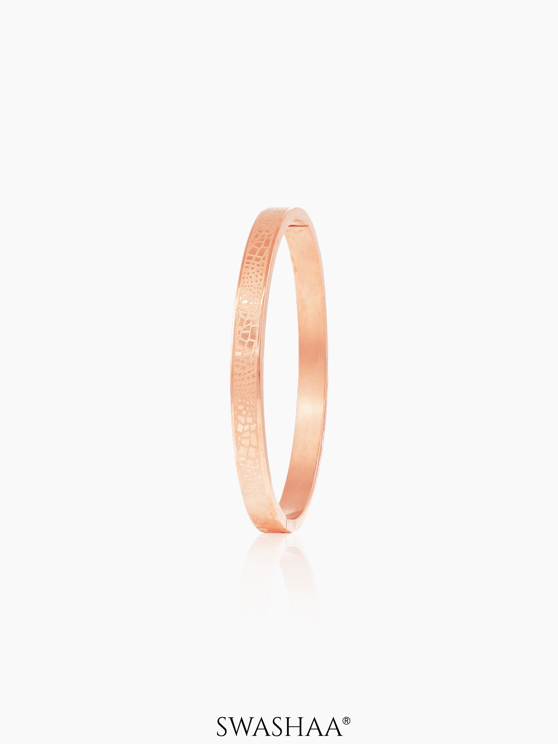 Anthony Minimal Textured Rosegold Plated Bracelet