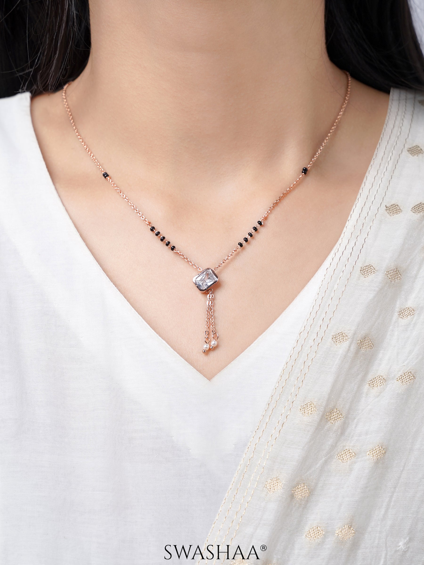 Anvi Rosegold Plated Mangalsutra