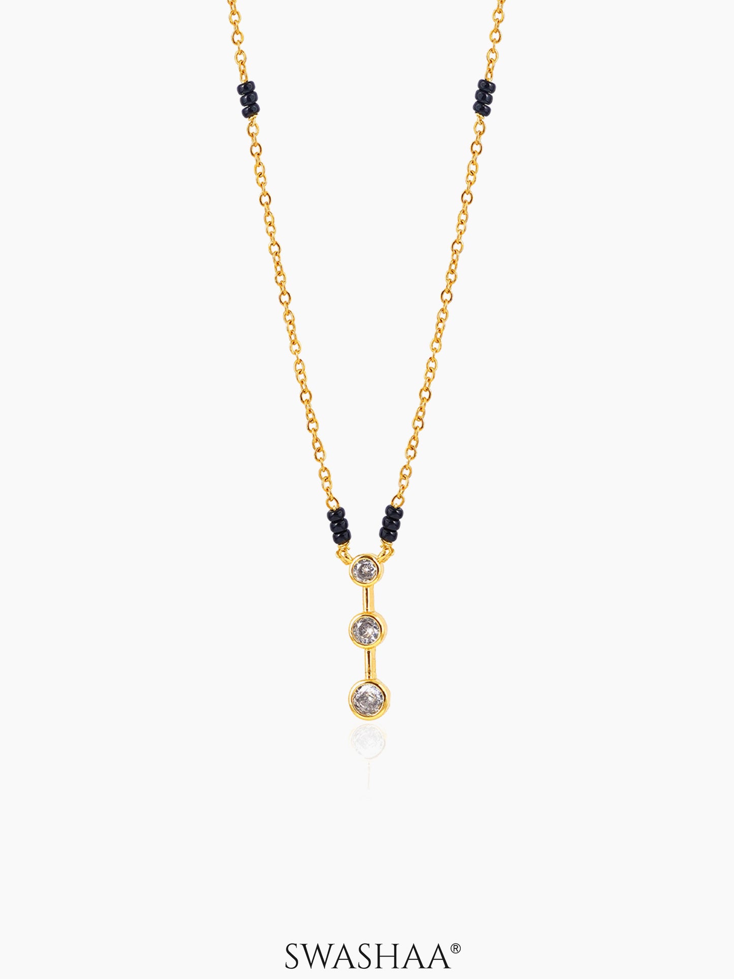 Anvitha Trinity Diamond 18K Gold Plated Mangalsutra