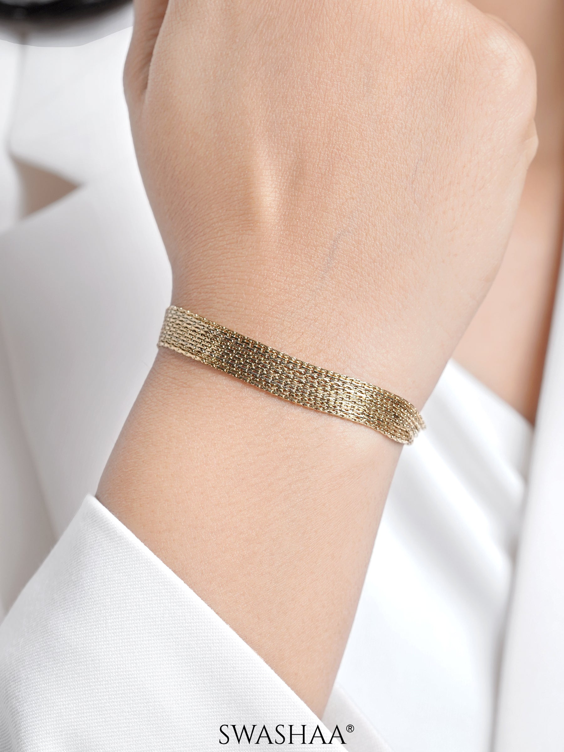 Anya Layered 18k Gold Plated Loose Chain Bracelet