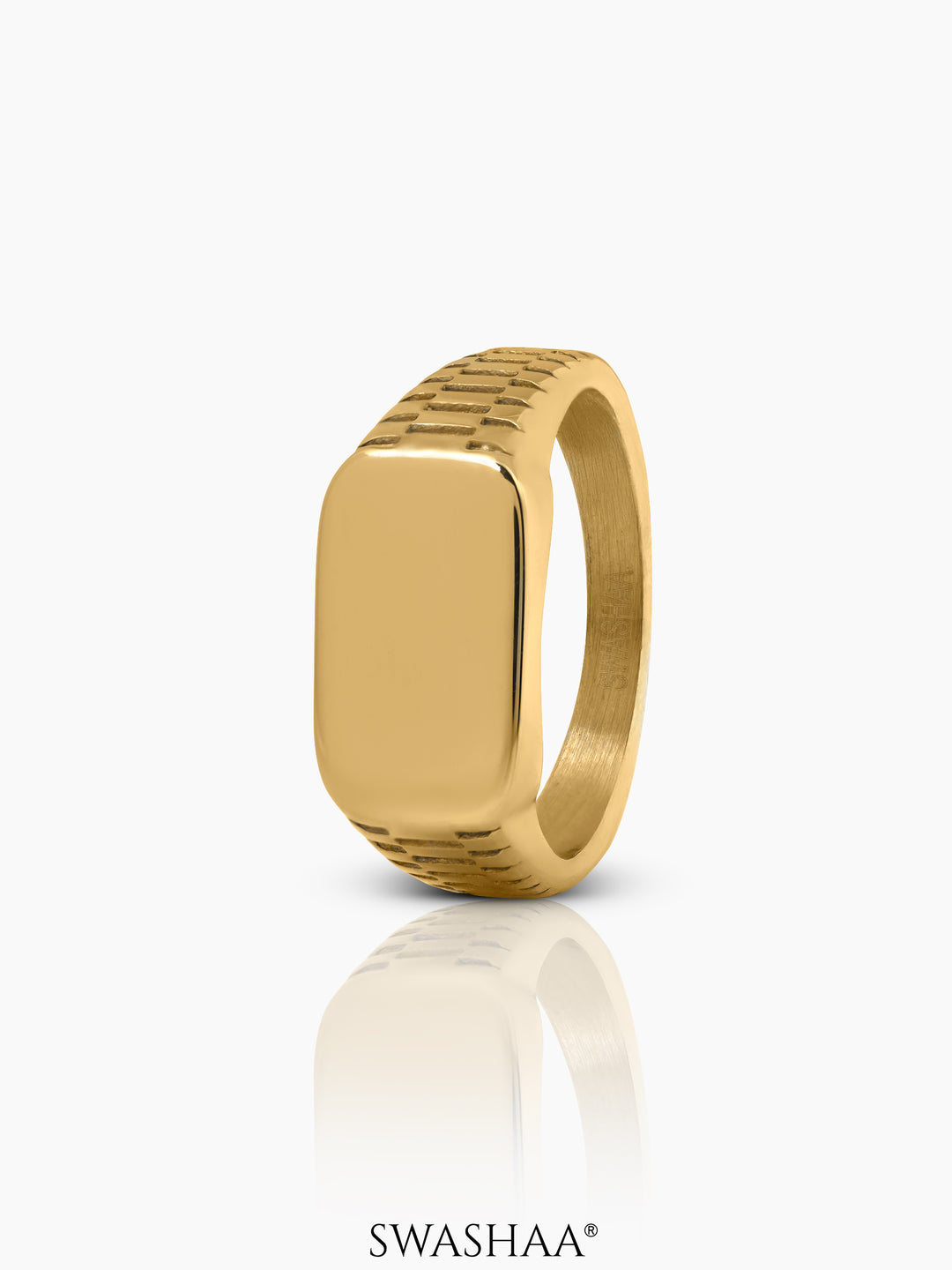 Argo Crest Band Signet Men's Ring