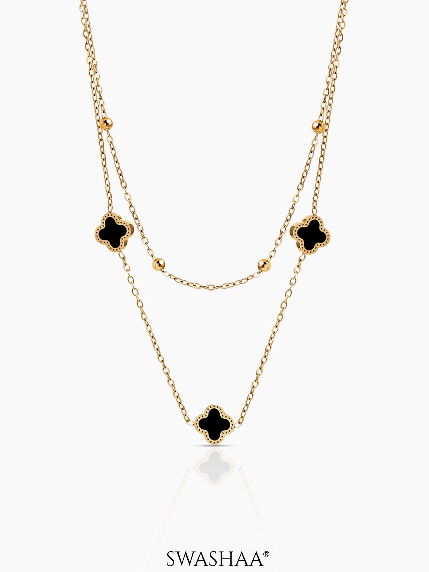 Aroha Clover Layered 18K Gold Plated Necklace