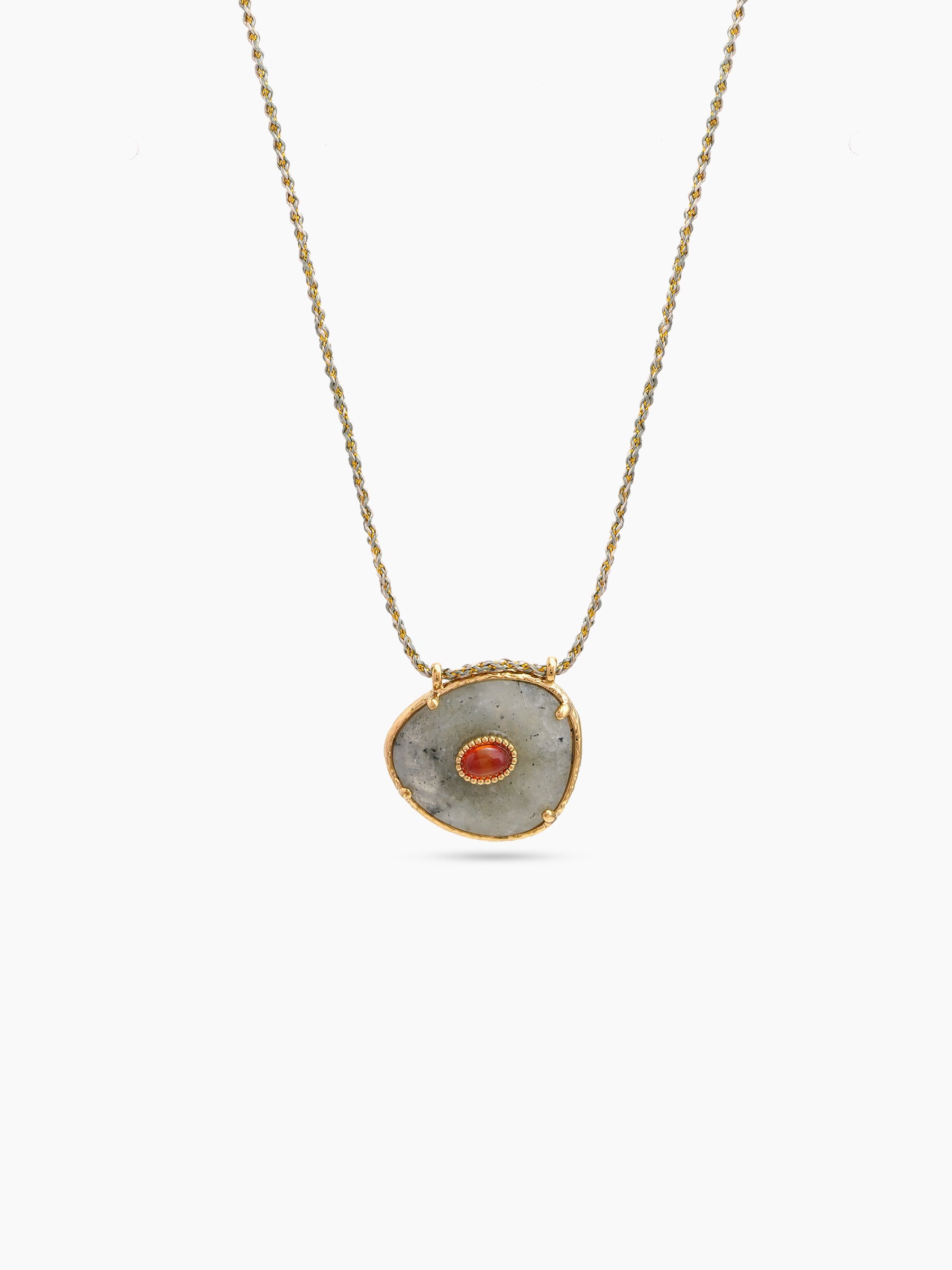 Aruba Grey And Red Natural Stone Women's Necklace