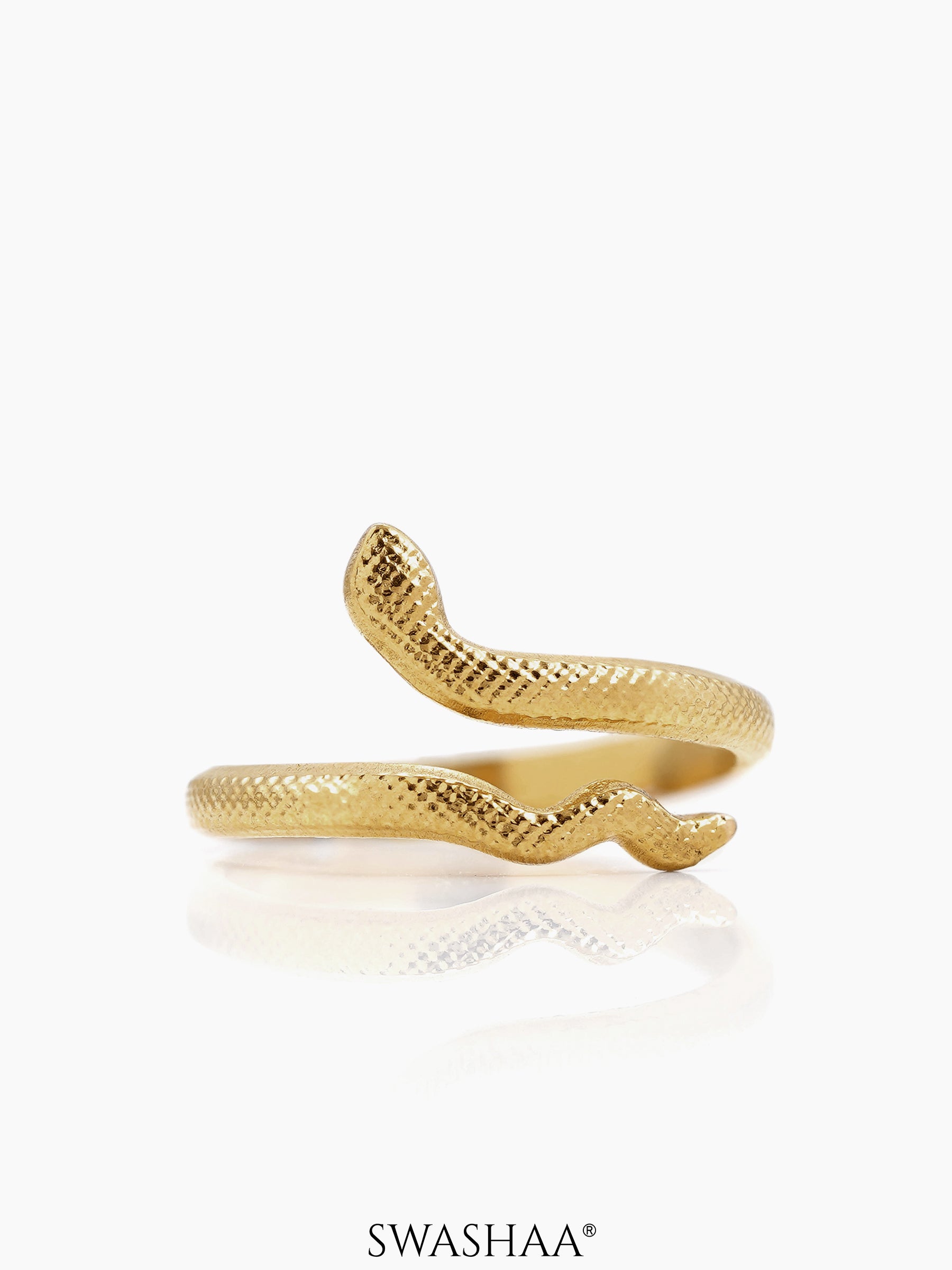 Ashlekha Sleek Wrap Style Snake 18K Gold Plated Ring