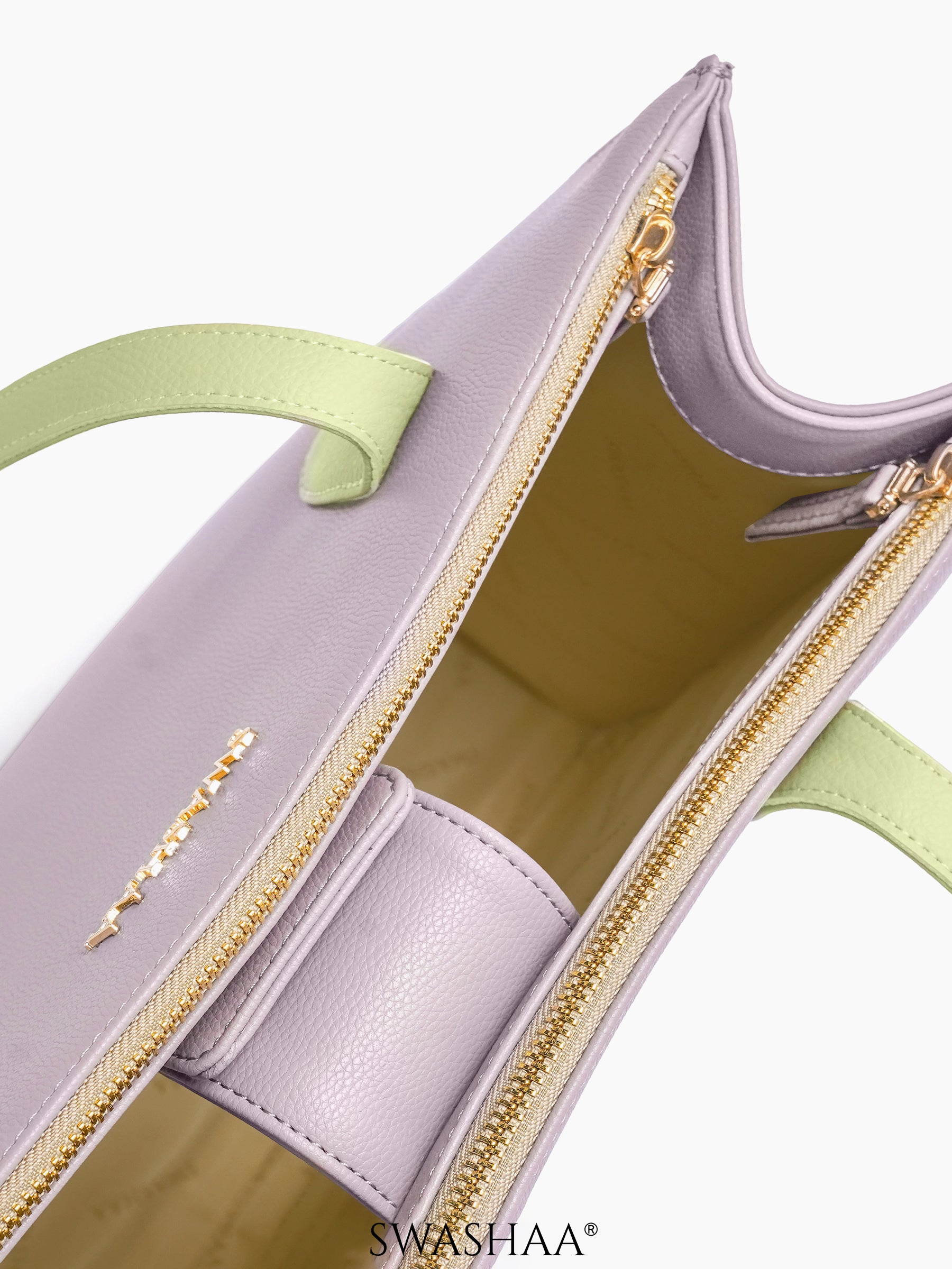 Ashno Lavender Women's Leather Tote Bag