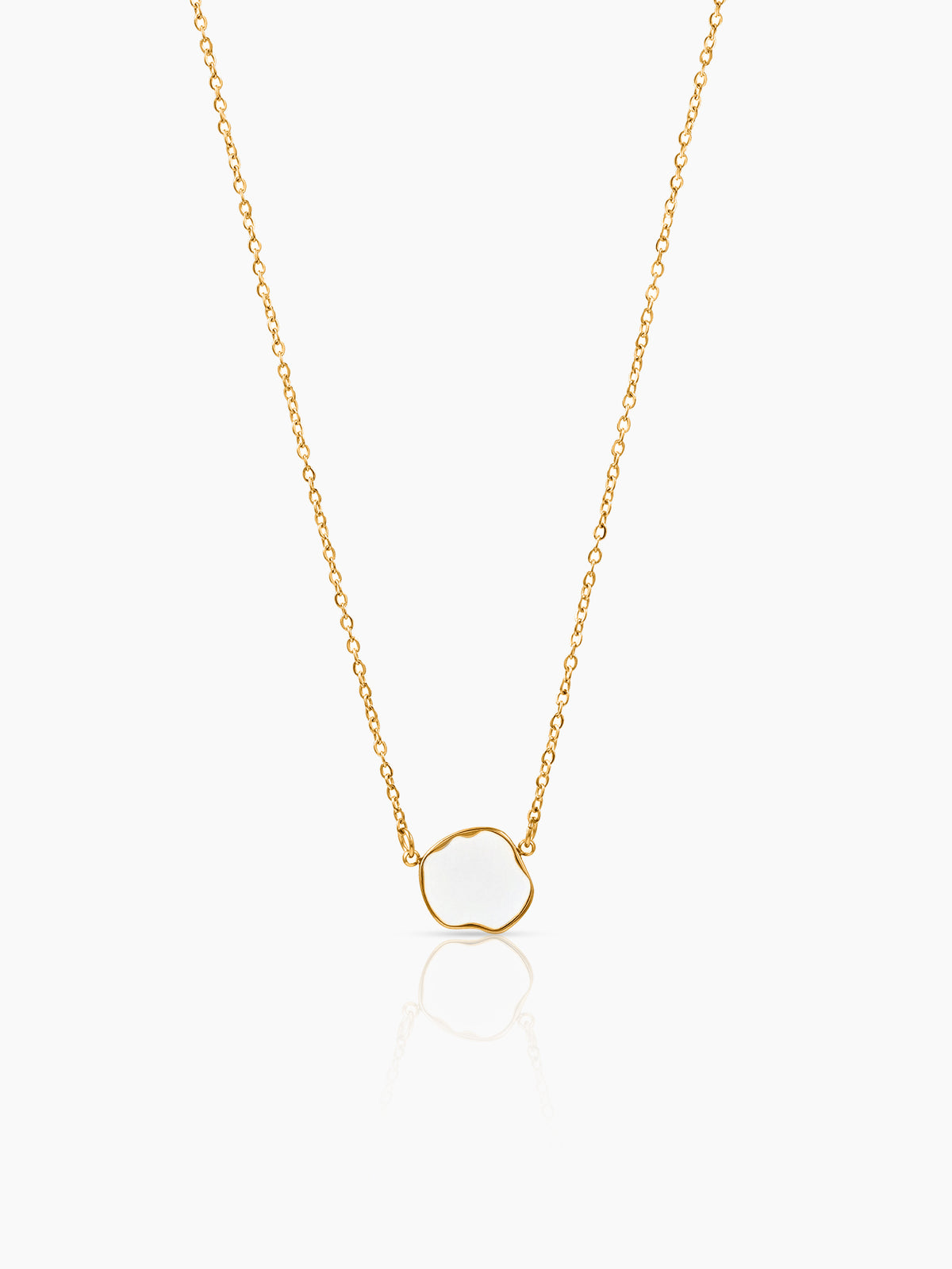 Athaliah White Charm 18K Gold Plated Chain Pendant Necklace