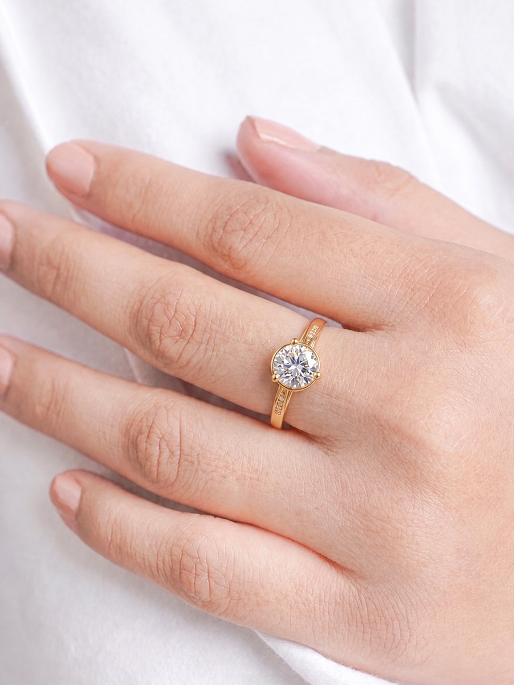 Aurella Solitaire 18K Gold Plated Women's Ring - Swashaa