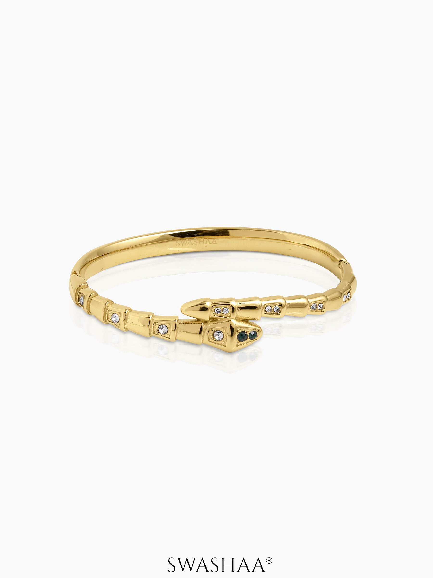 Aurza Snake Diamond Band 18K Gold Plated Bracelet