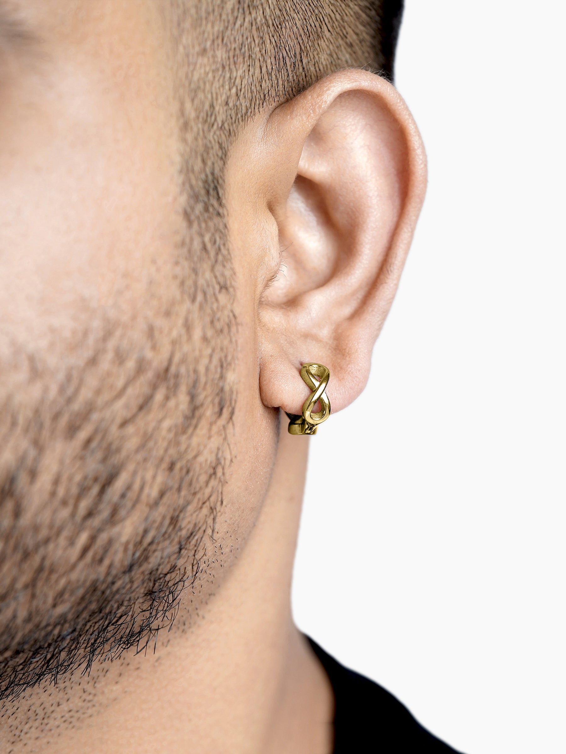 Axel Infinity 18K Gold Plated Men's Hoop Earrings
