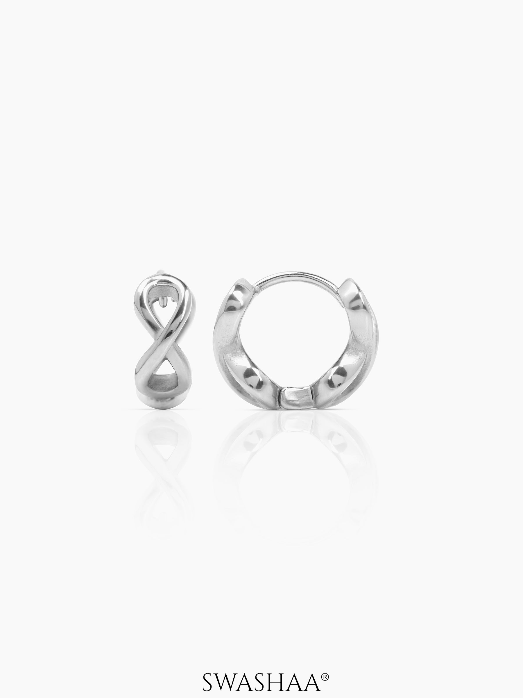 Axel Infinity Silver Men's Hoop Earrings