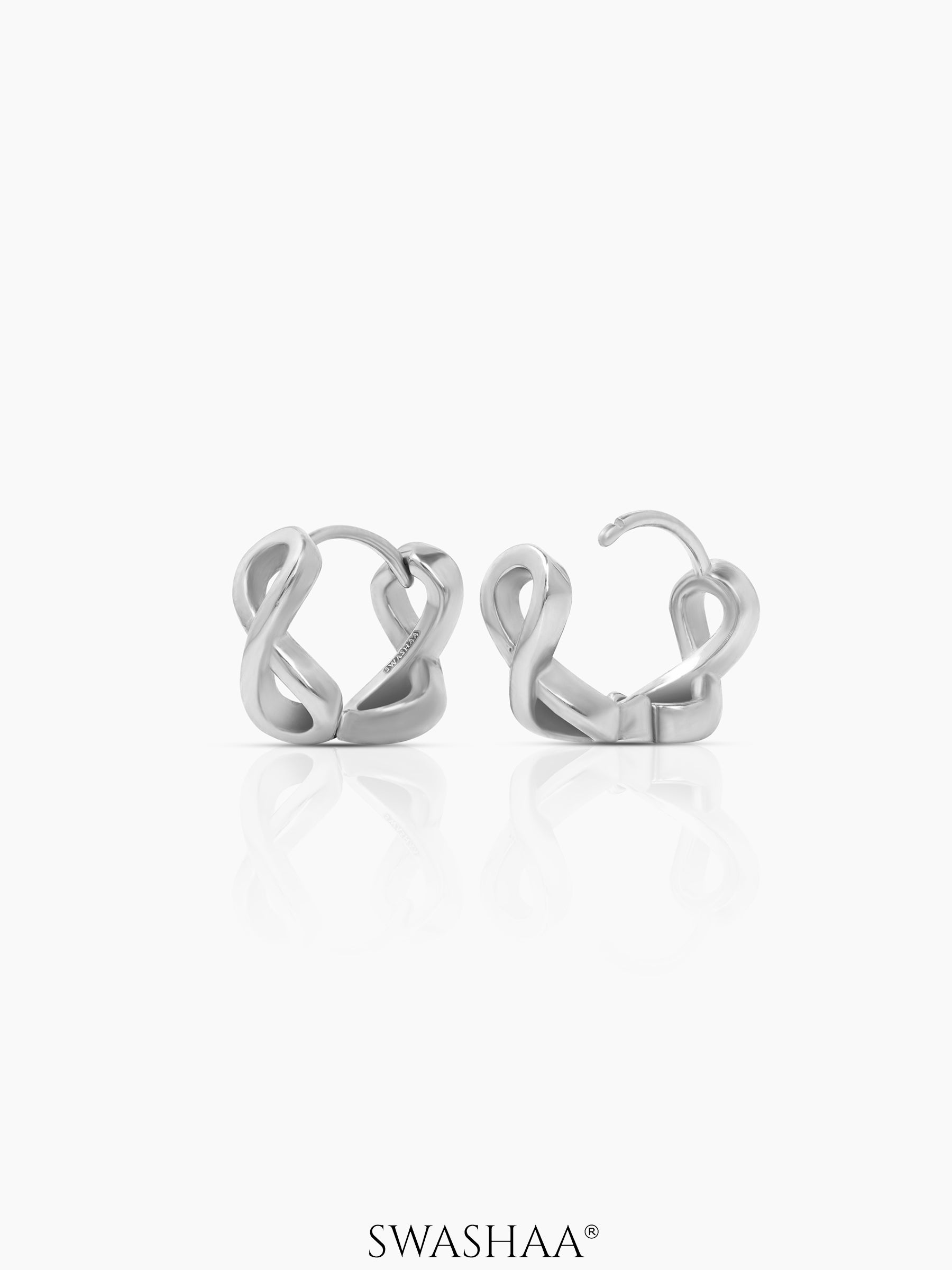 Axel Infinity Silver Men's Hoop Earrings
