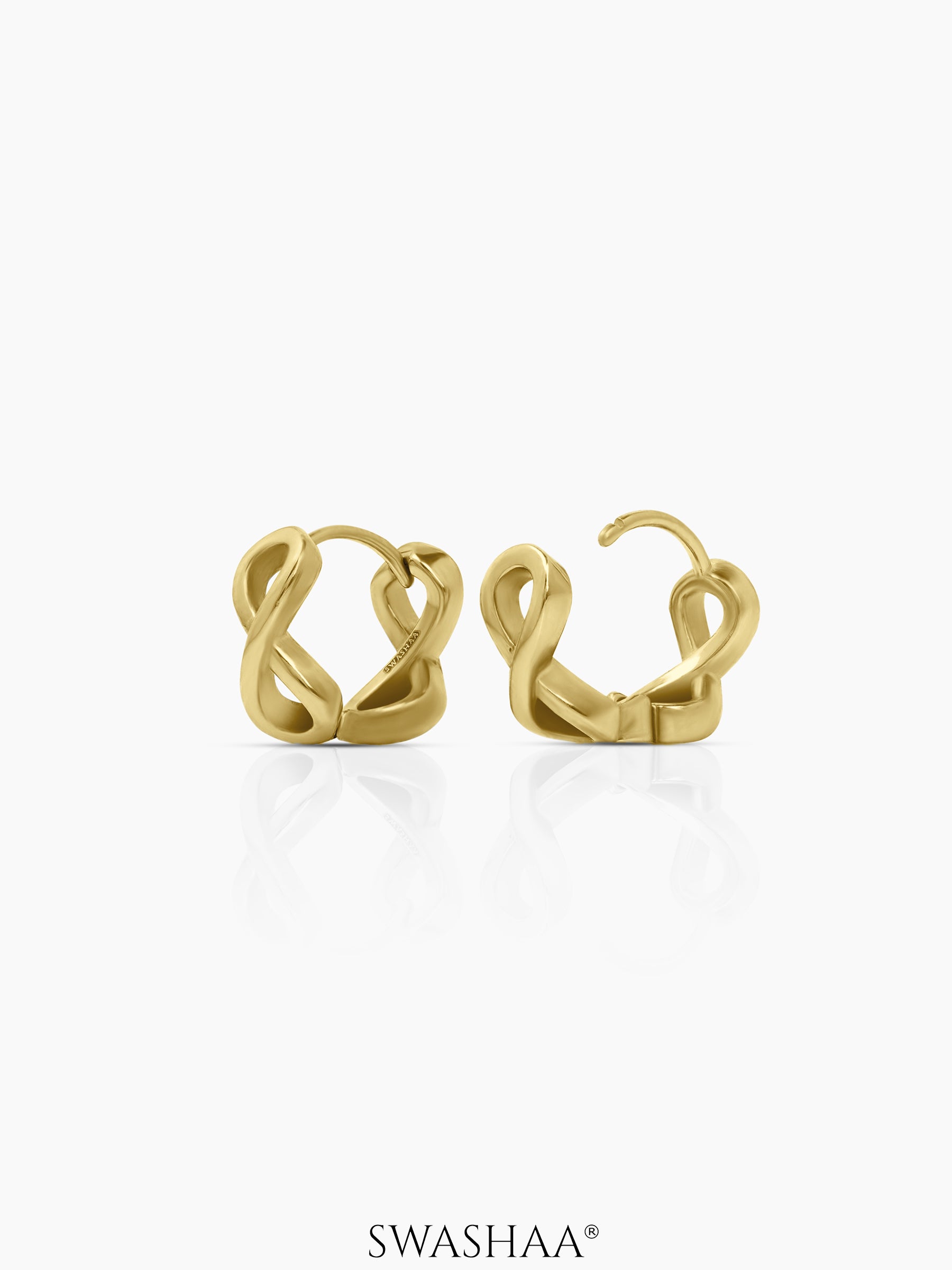 Axel Infinity 18K Gold Plated Men's Hoop Earrings