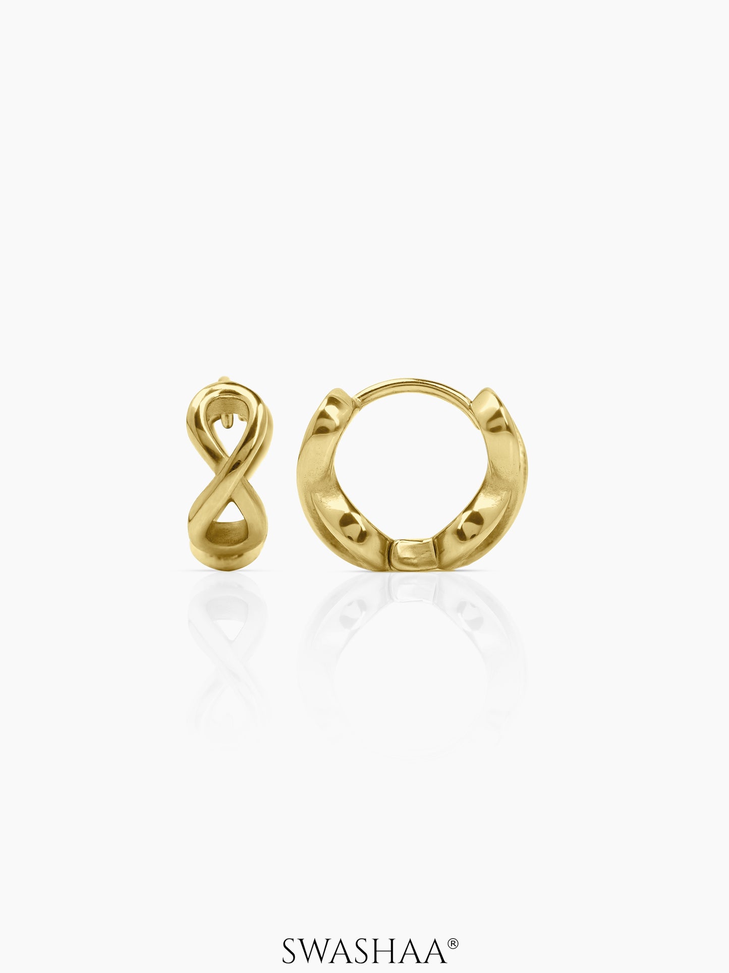 Axel Infinity 18K Gold Plated Men's Hoop Earrings