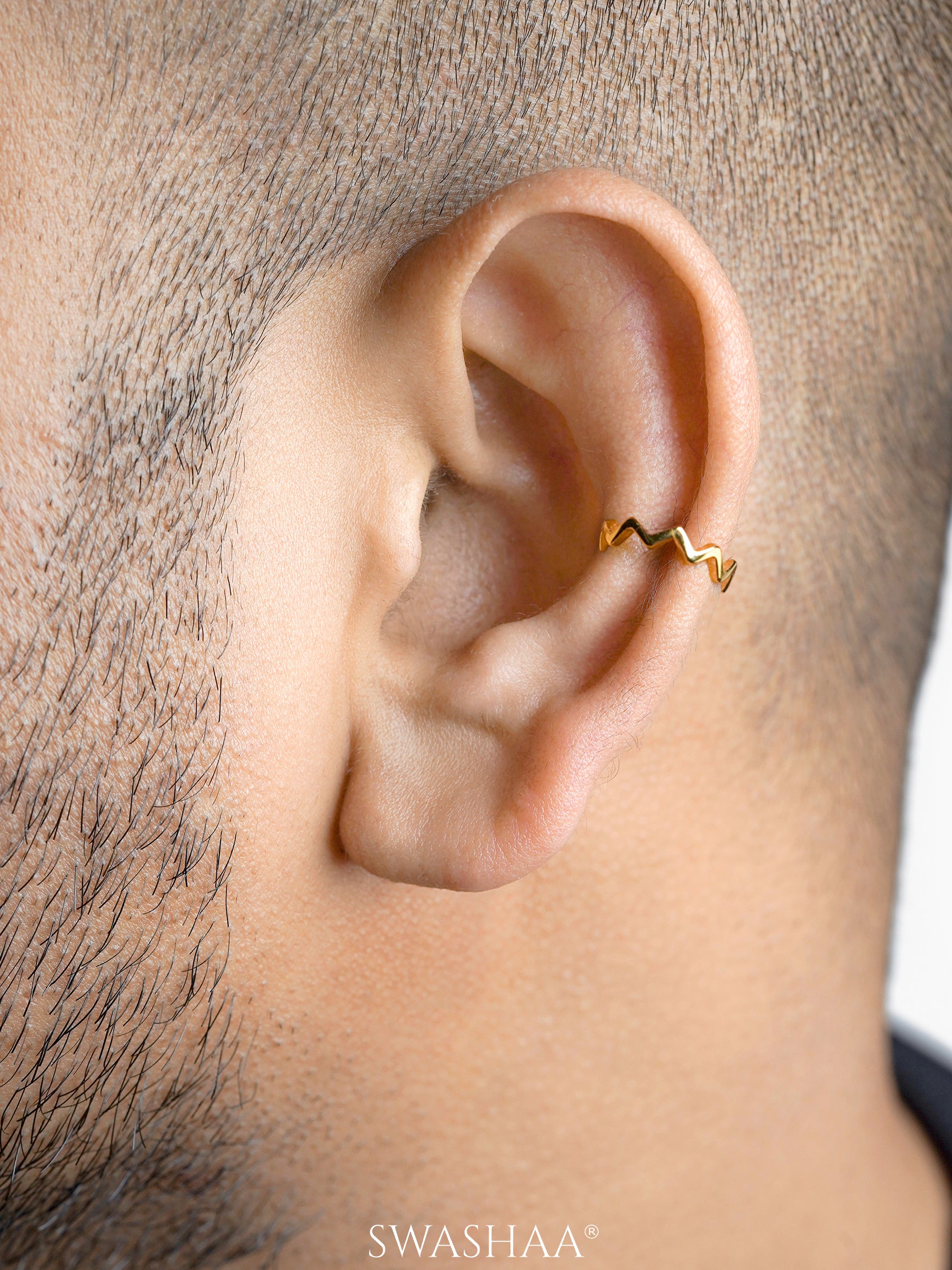 Axis Wave 18K Gold Plated Ear Cuffs